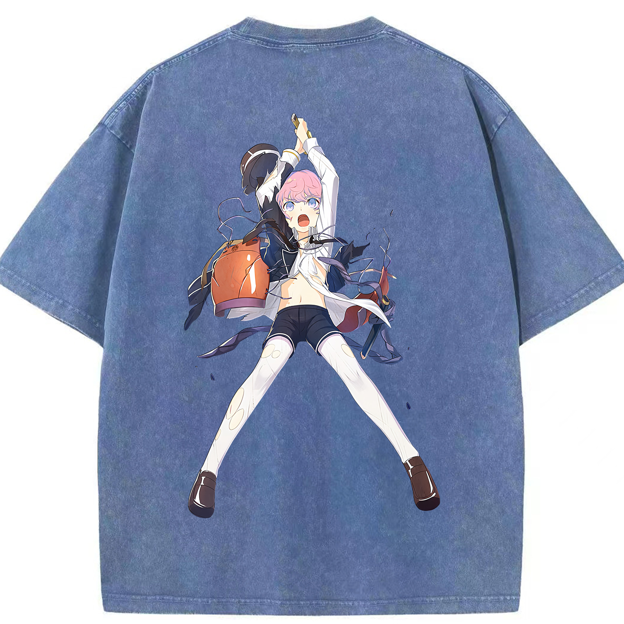 （画像用） 刀剣乱舞 Touken Ranbu 綿100% ヴィンテージ風 半袖Tシャツ（背面プリント）