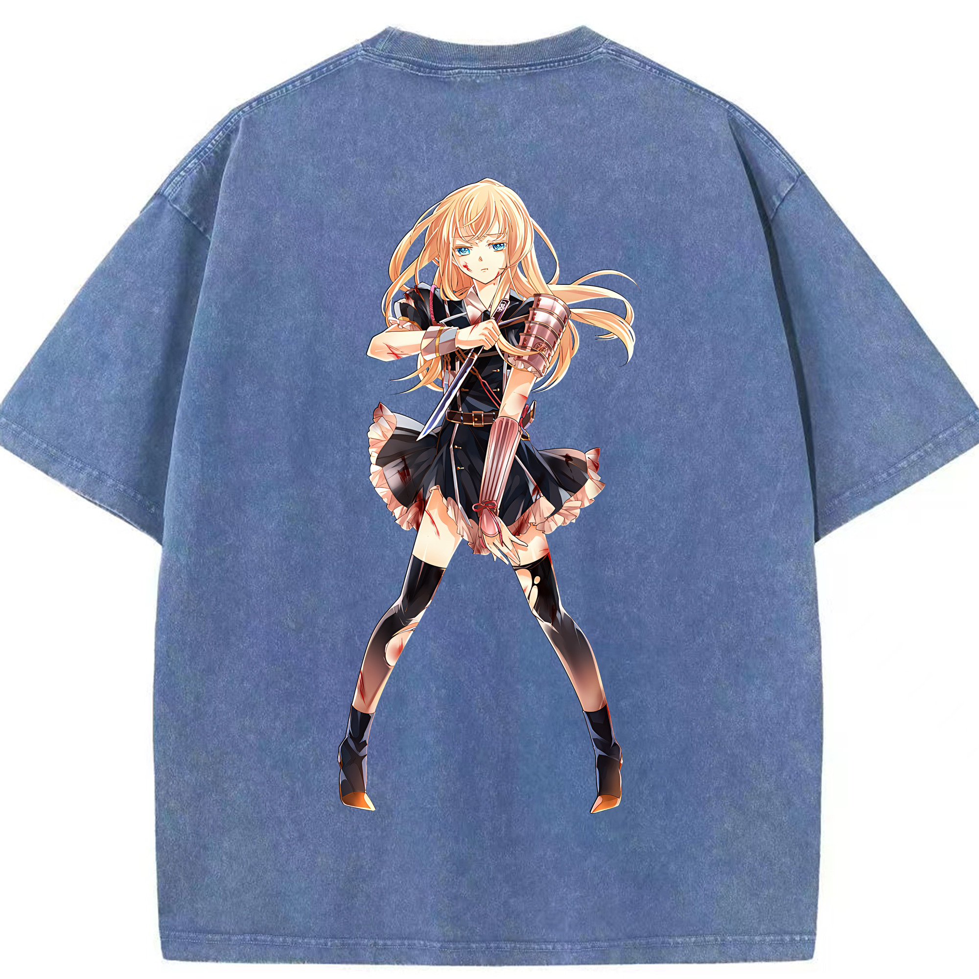 （画像用） 刀剣乱舞 Touken Ranbu 綿100% ヴィンテージ風 半袖Tシャツ（背面プリント）