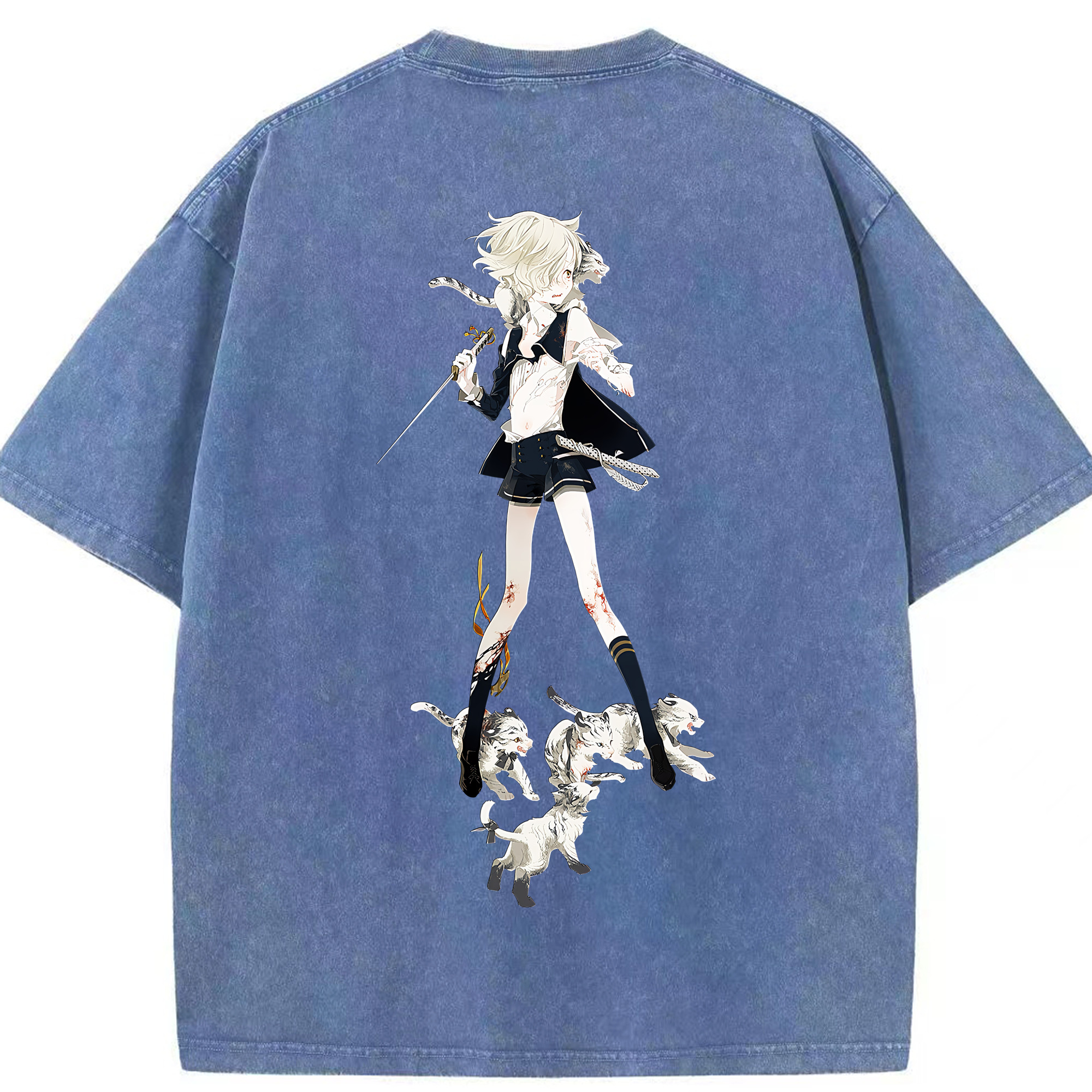 （画像用） 刀剣乱舞 Touken Ranbu 綿100% ヴィンテージ風 半袖Tシャツ（背面プリント）