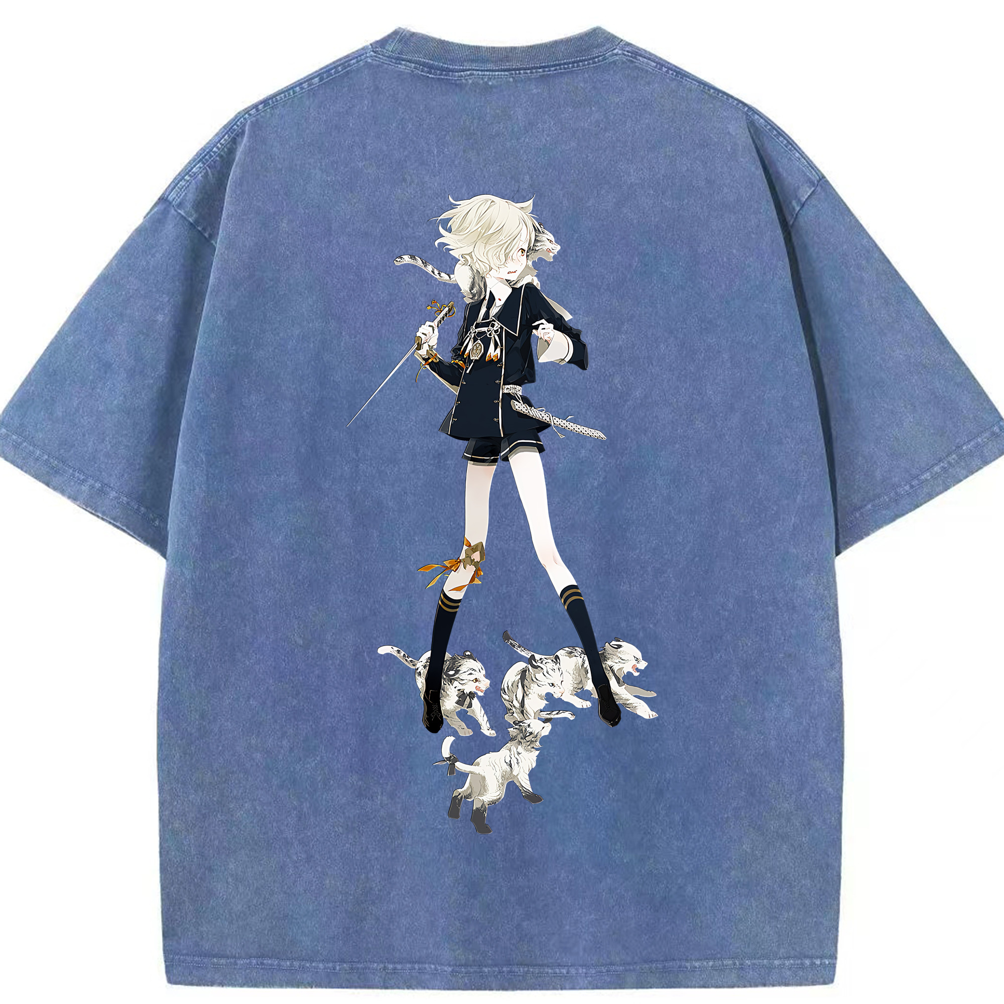 （画像用） 刀剣乱舞 Touken Ranbu 綿100% ヴィンテージ風 半袖Tシャツ（背面プリント）