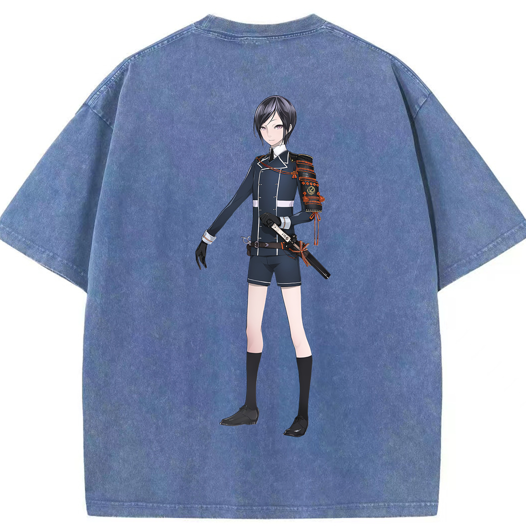 （画像用） 刀剣乱舞 Touken Ranbu 綿100% ヴィンテージ風 半袖Tシャツ（背面プリント）
