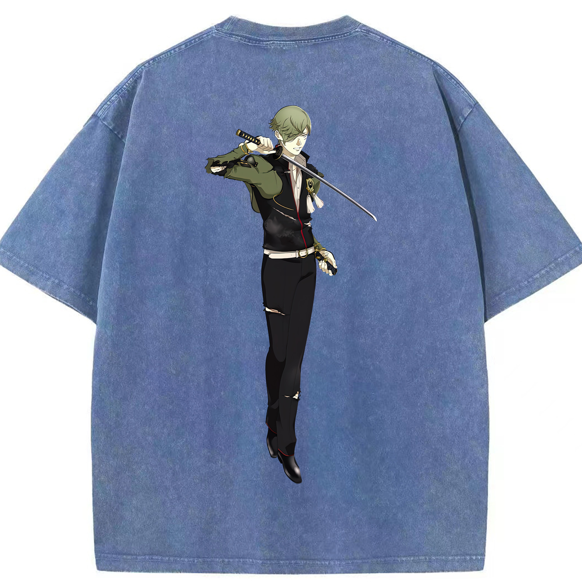 （画像用） 刀剣乱舞 Touken Ranbu 綿100% ヴィンテージ風 半袖Tシャツ（背面プリント）