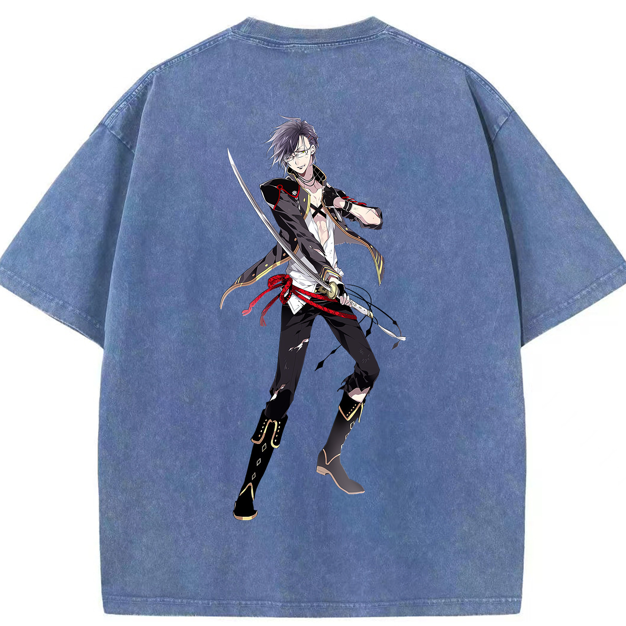 （画像用） 刀剣乱舞 Touken Ranbu 綿100% ヴィンテージ風 半袖Tシャツ（背面プリント）