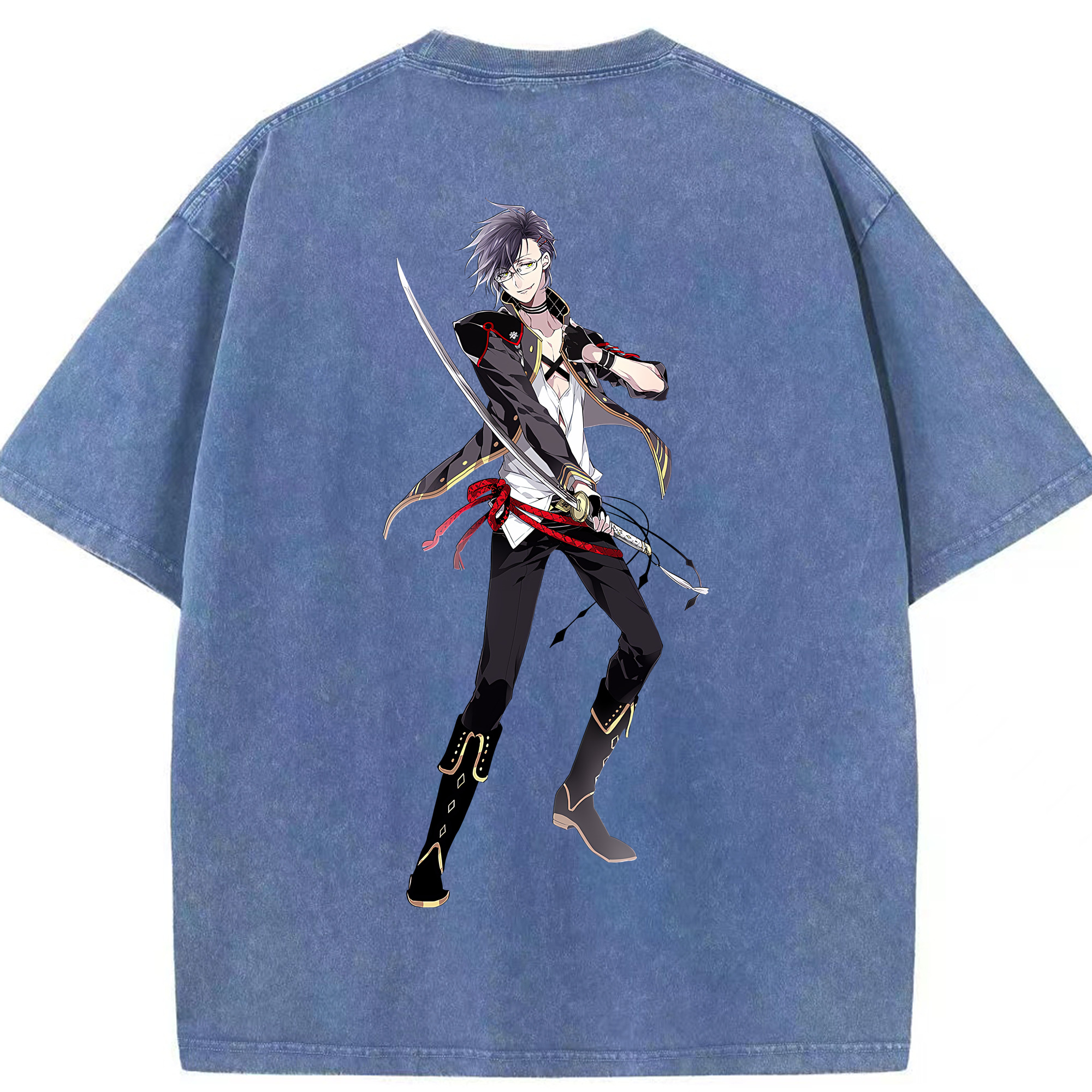 （画像用） 刀剣乱舞 Touken Ranbu 綿100% ヴィンテージ風 半袖Tシャツ（背面プリント）