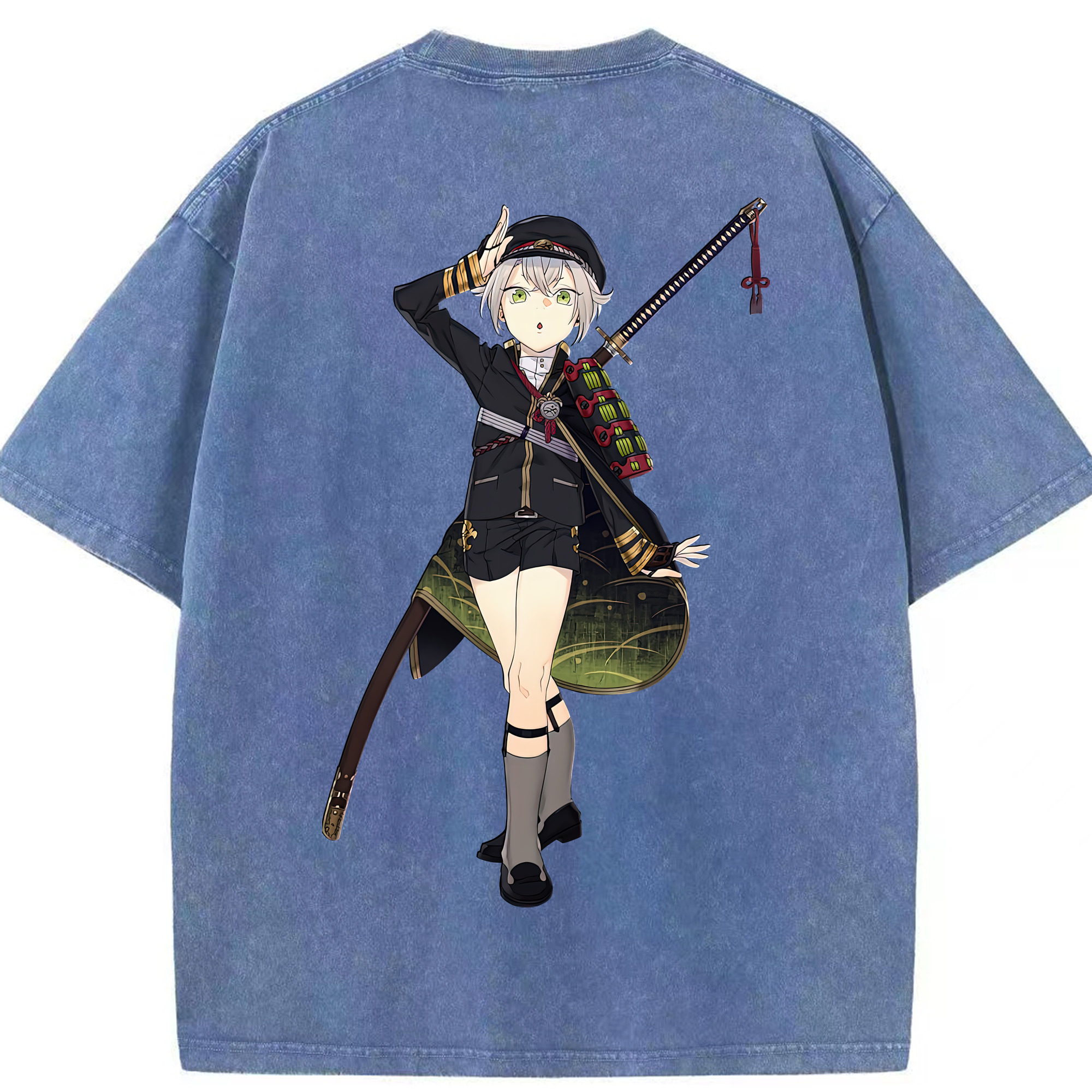 （画像用） 刀剣乱舞 Touken Ranbu 綿100% ヴィンテージ風 半袖Tシャツ（背面プリント）