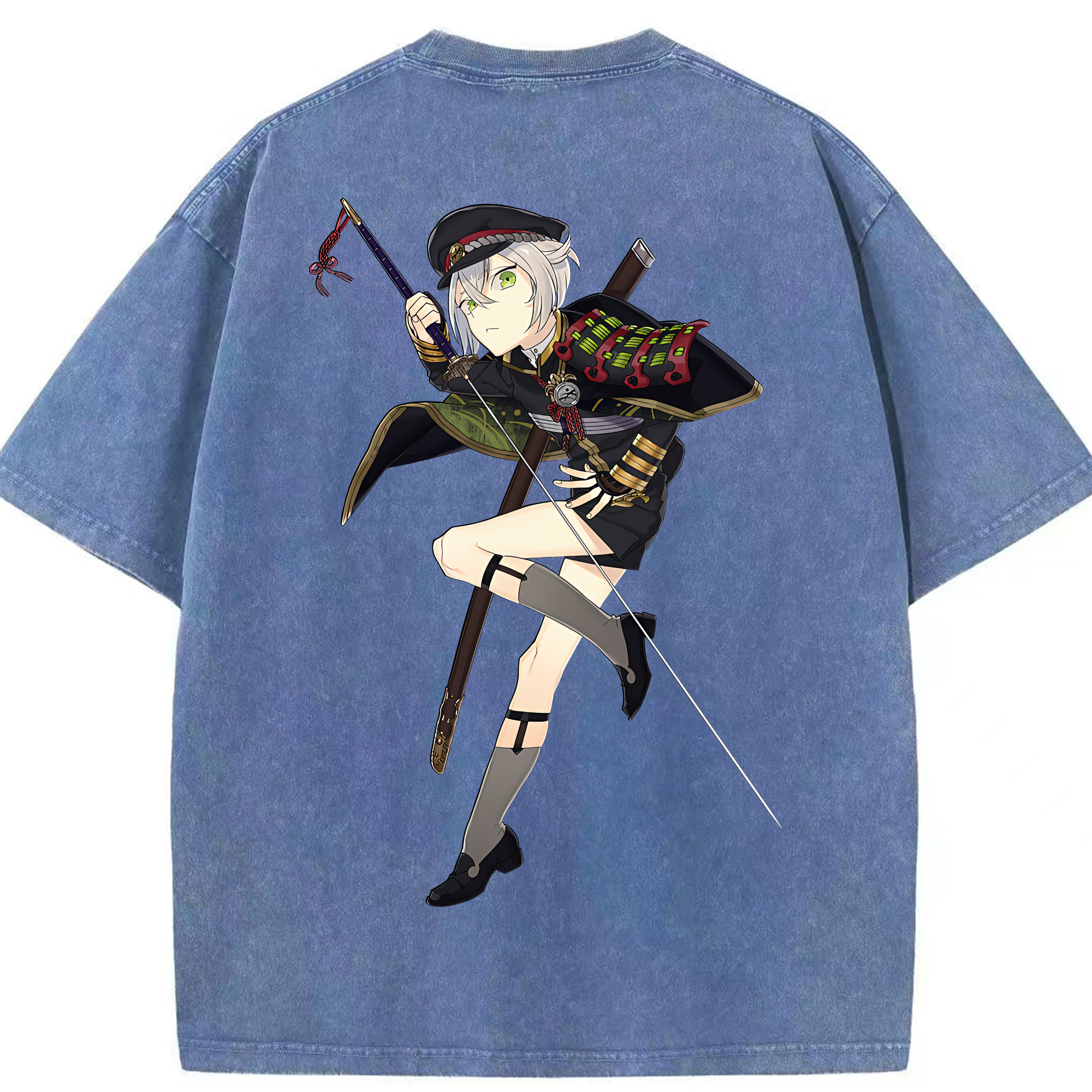 （画像用） 刀剣乱舞 Touken Ranbu 綿100% ヴィンテージ風 半袖Tシャツ（背面プリント）