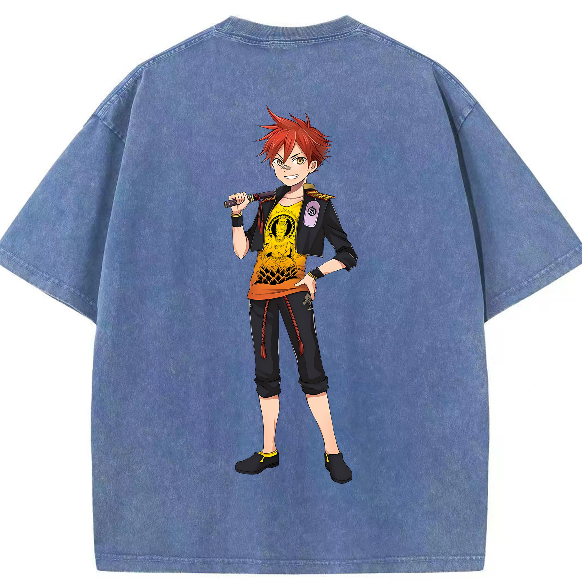 （画像用） 刀剣乱舞 Touken Ranbu 綿100% ヴィンテージ風 半袖Tシャツ（背面プリント）