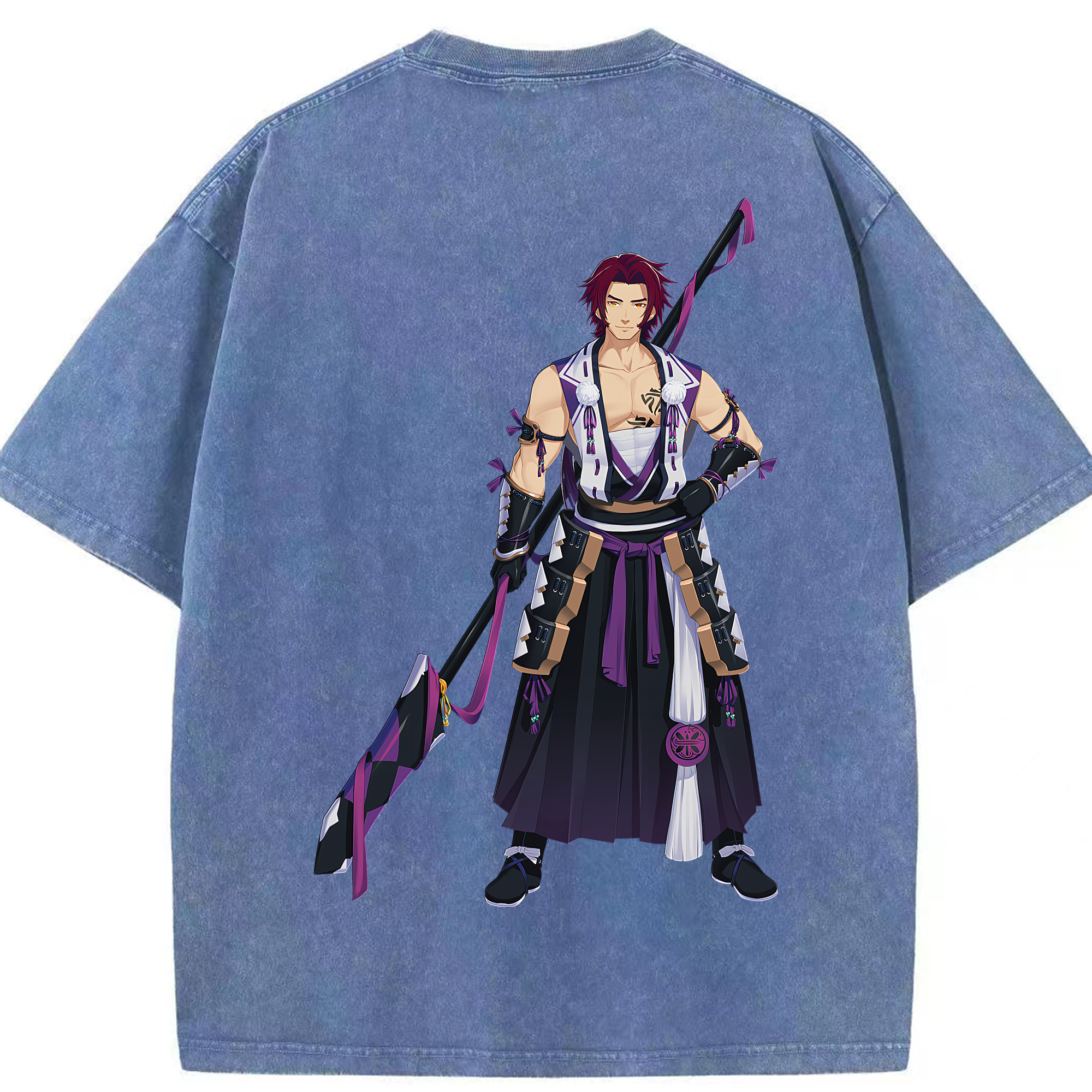 （画像用） 刀剣乱舞 Touken Ranbu 綿100% ヴィンテージ風 半袖Tシャツ（背面プリント）