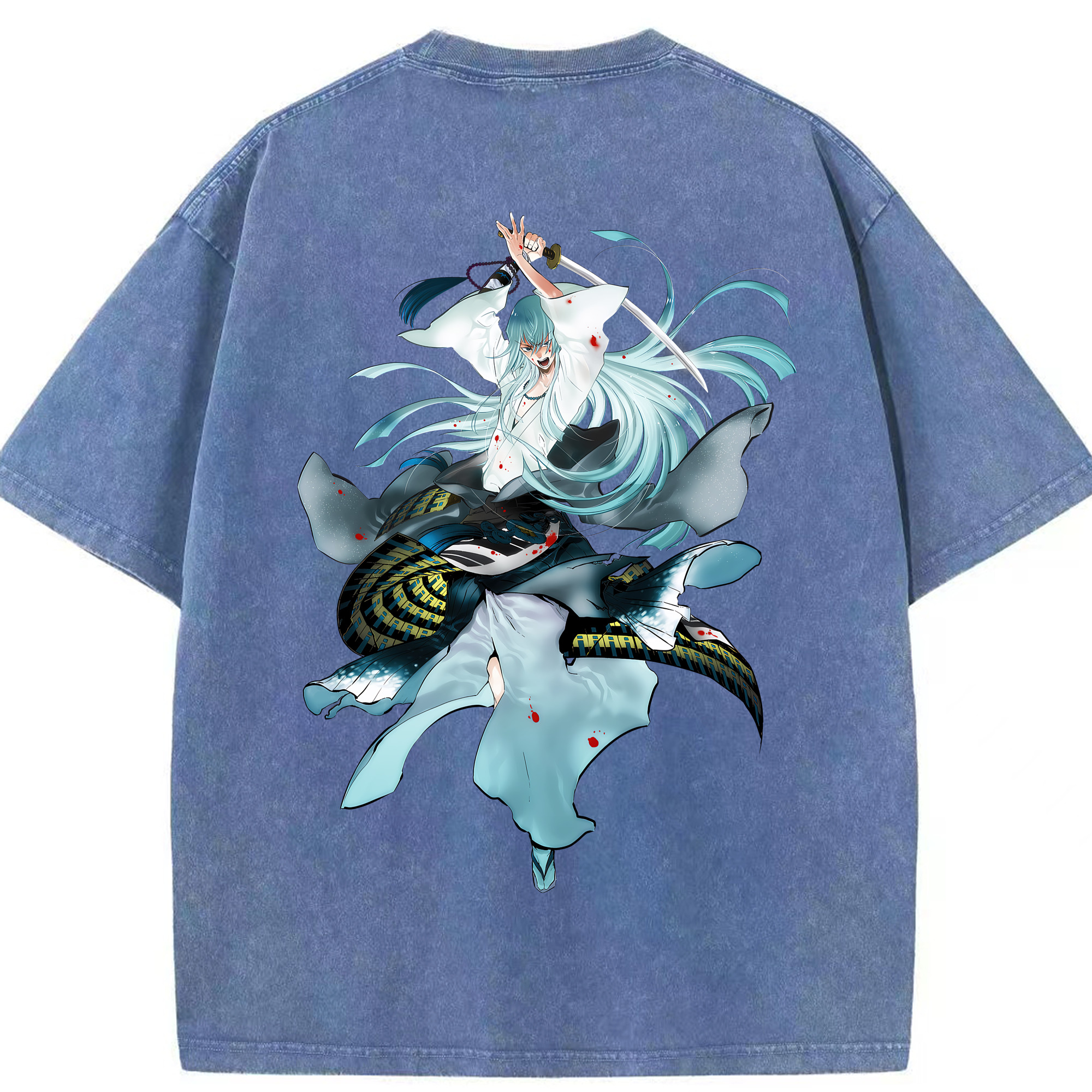 （画像用） 刀剣乱舞 Touken Ranbu 綿100% ヴィンテージ風 半袖Tシャツ（背面プリント）