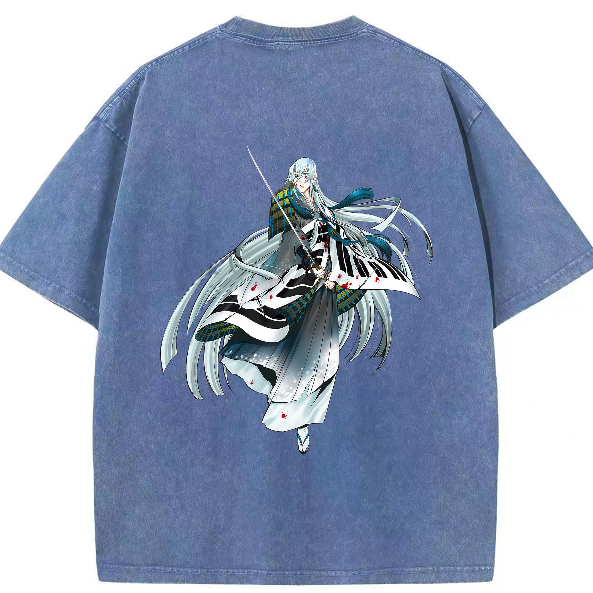 （画像用） 刀剣乱舞 Touken Ranbu 綿100% ヴィンテージ風 半袖Tシャツ（背面プリント）