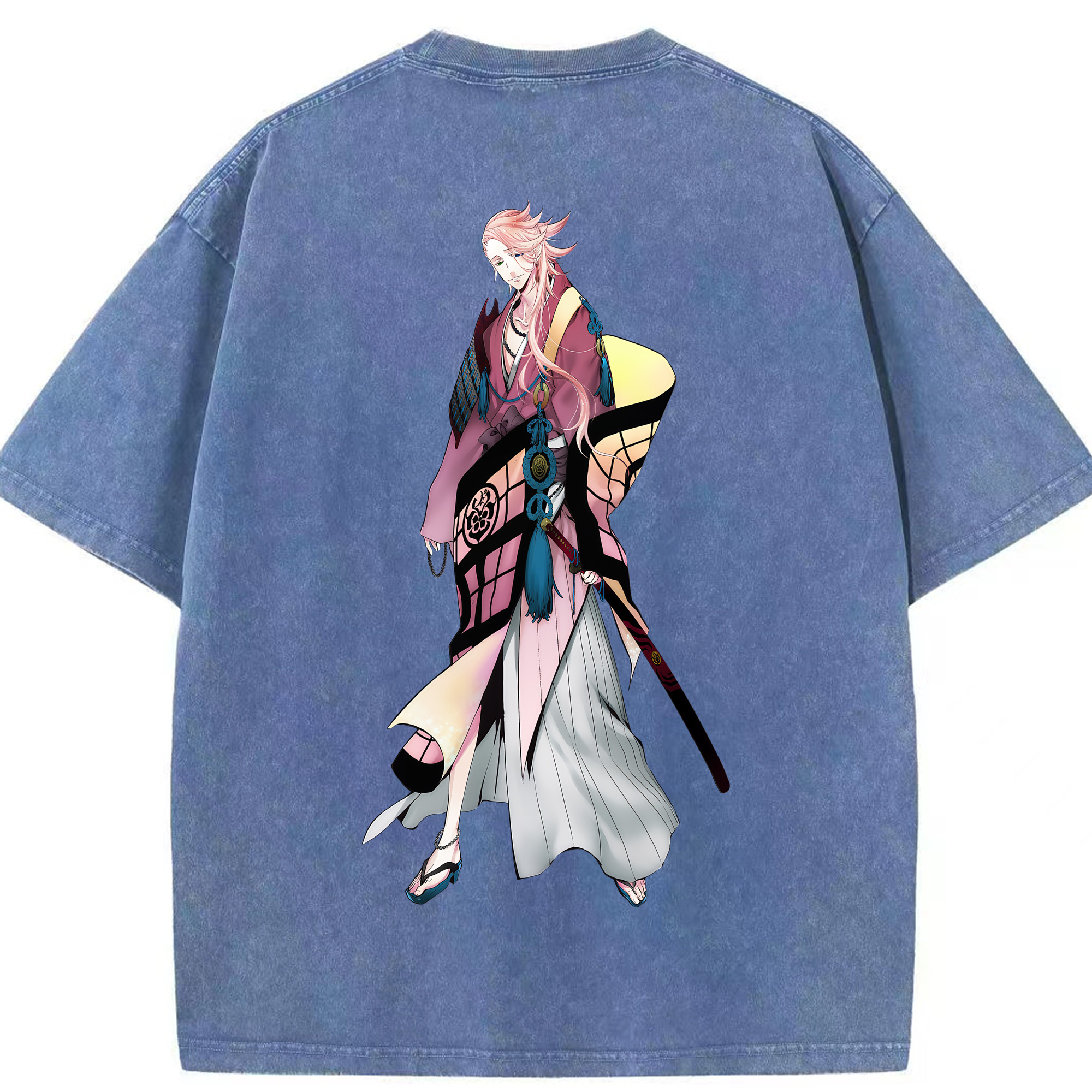 （画像用） 刀剣乱舞 Touken Ranbu 綿100% ヴィンテージ風 半袖Tシャツ（背面プリント）