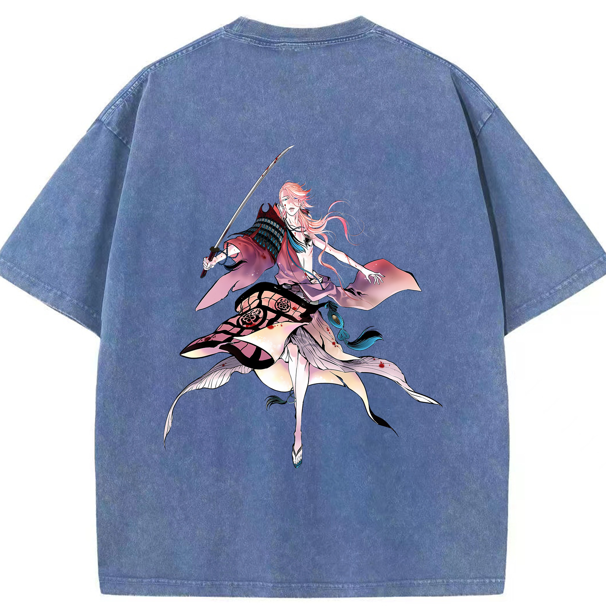 （画像用） 刀剣乱舞 Touken Ranbu 綿100% ヴィンテージ風 半袖Tシャツ（背面プリント）