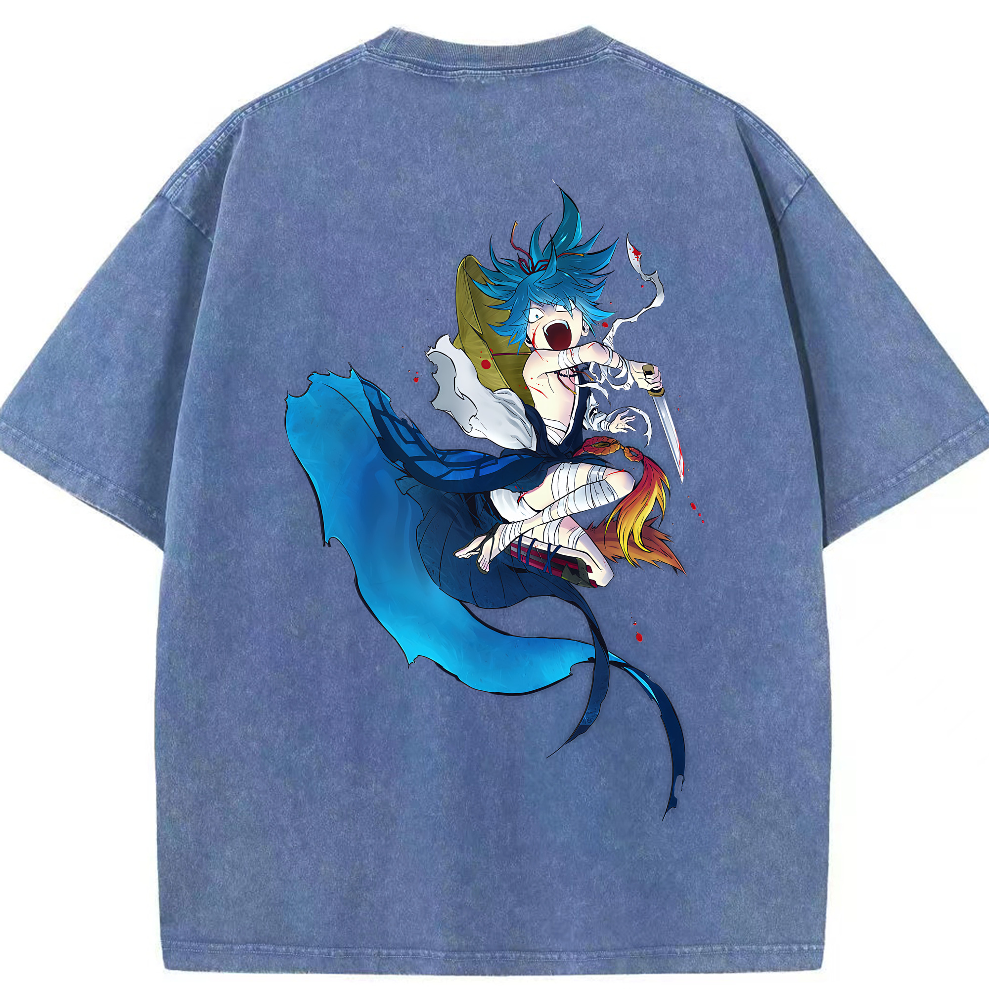 （画像用） 刀剣乱舞 Touken Ranbu 綿100% ヴィンテージ風 半袖Tシャツ（背面プリント）