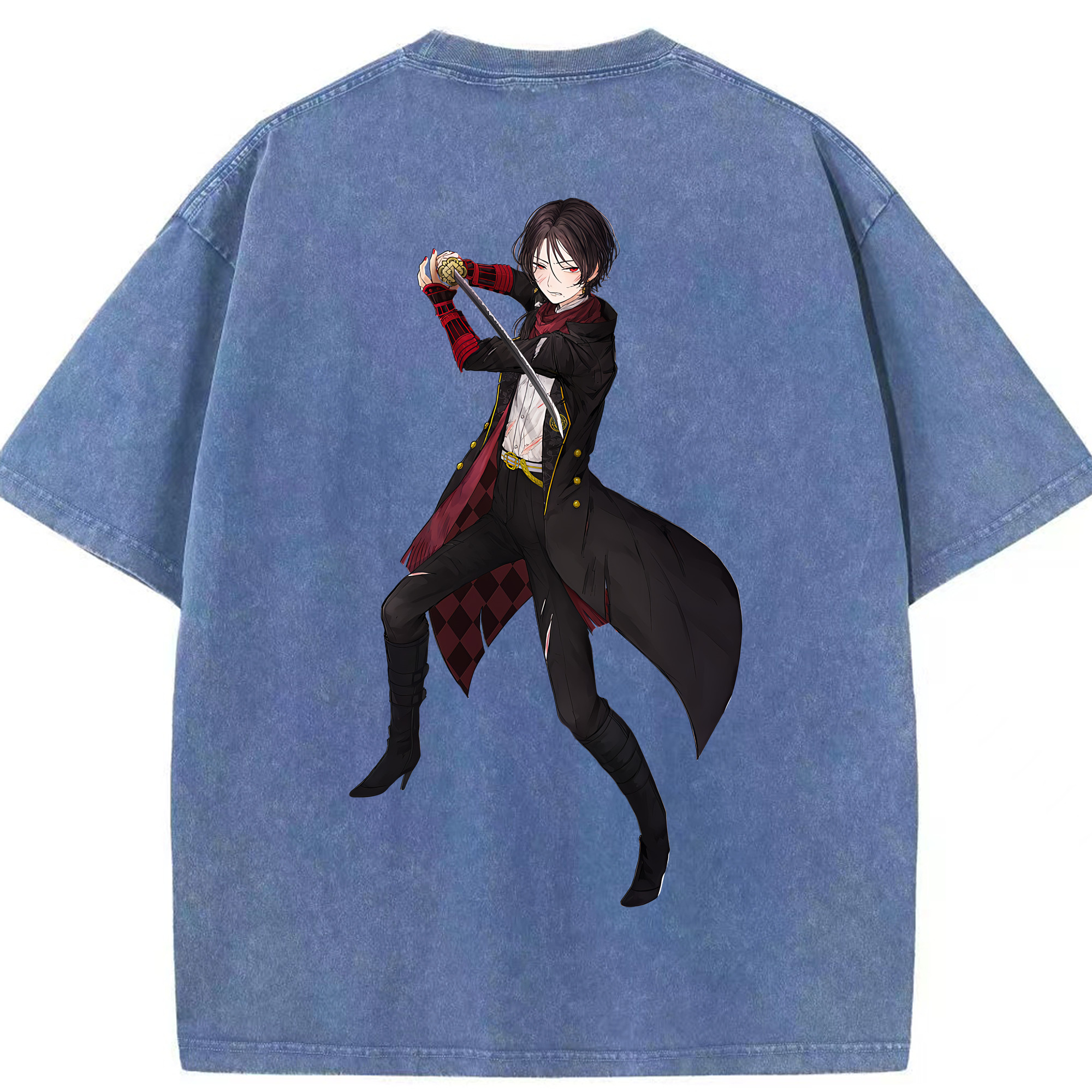 （画像用） 刀剣乱舞 Touken Ranbu 綿100% ヴィンテージ風 半袖Tシャツ（背面プリント）
