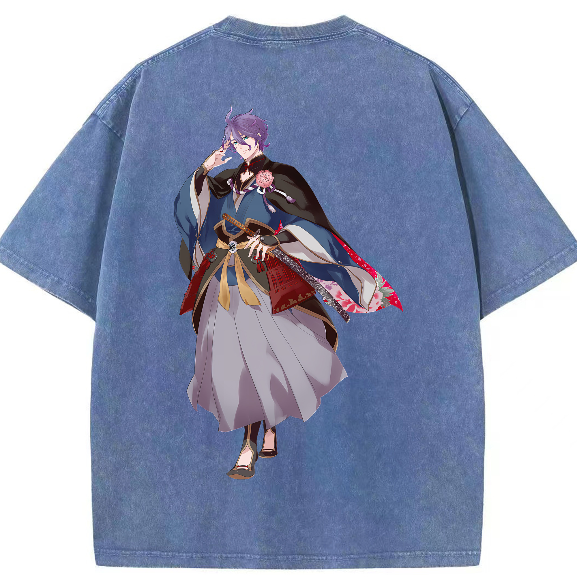 （画像用） 刀剣乱舞 Touken Ranbu 綿100% ヴィンテージ風 半袖Tシャツ（背面プリント）