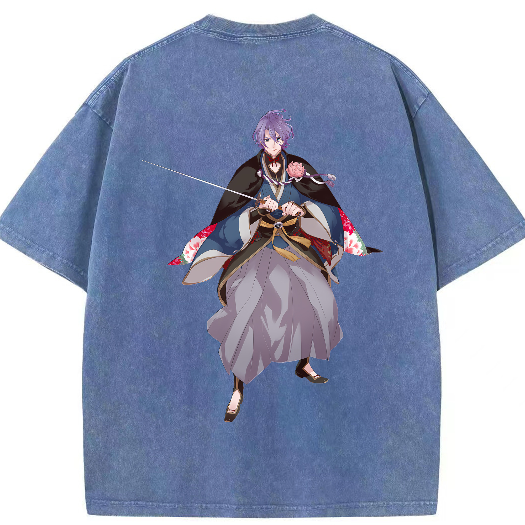 （画像用） 刀剣乱舞 Touken Ranbu 綿100% ヴィンテージ風 半袖Tシャツ（背面プリント）