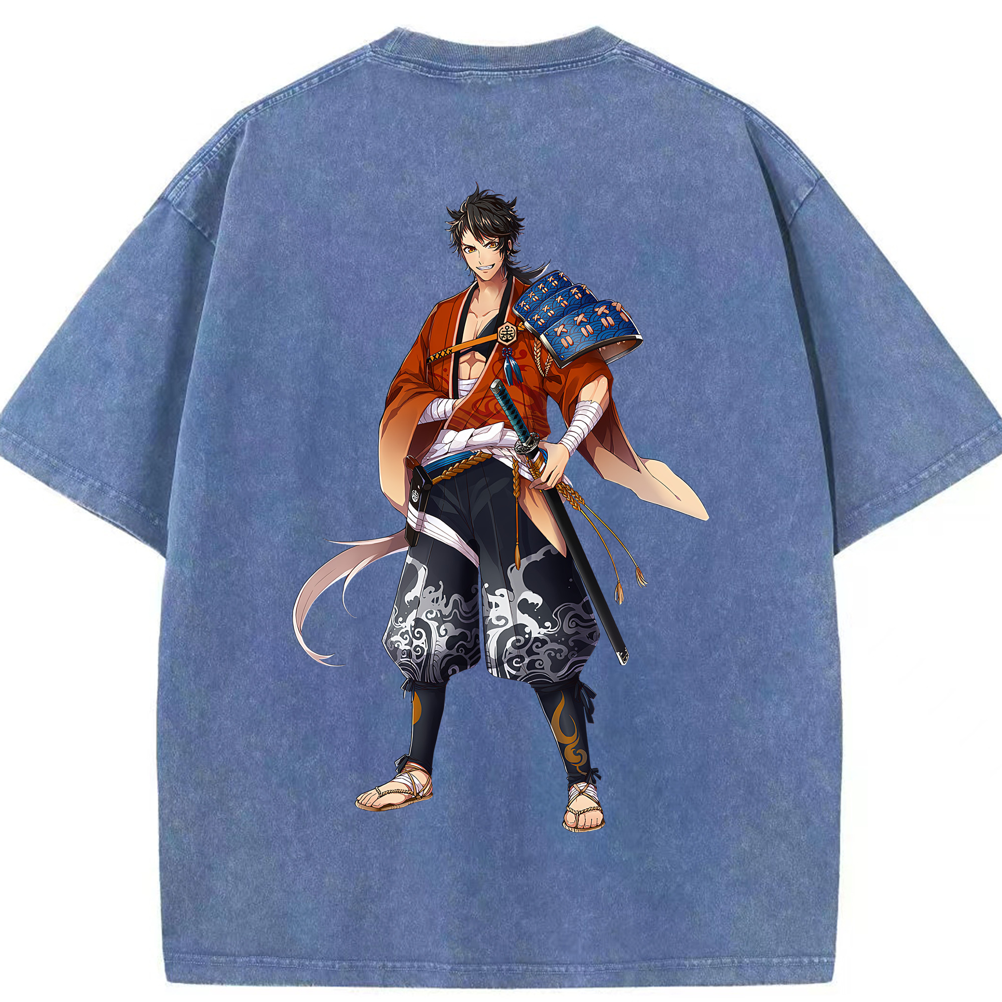 （画像用） 刀剣乱舞 Touken Ranbu 綿100% ヴィンテージ風 半袖Tシャツ（背面プリント）