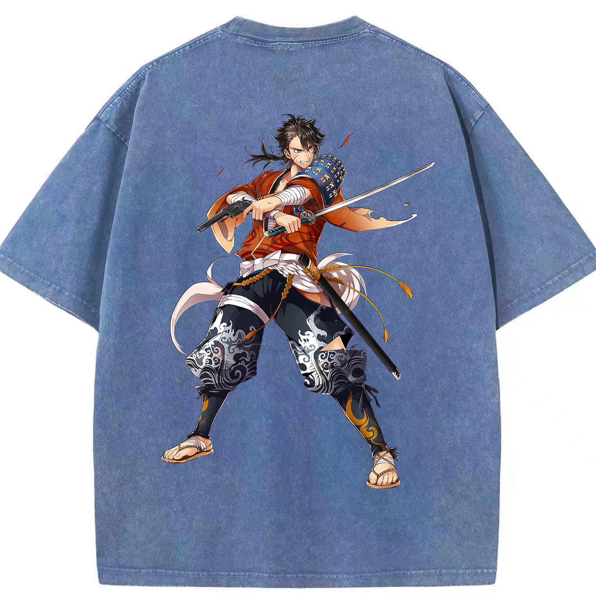 （画像用） 刀剣乱舞 Touken Ranbu 綿100% ヴィンテージ風 半袖Tシャツ（背面プリント）