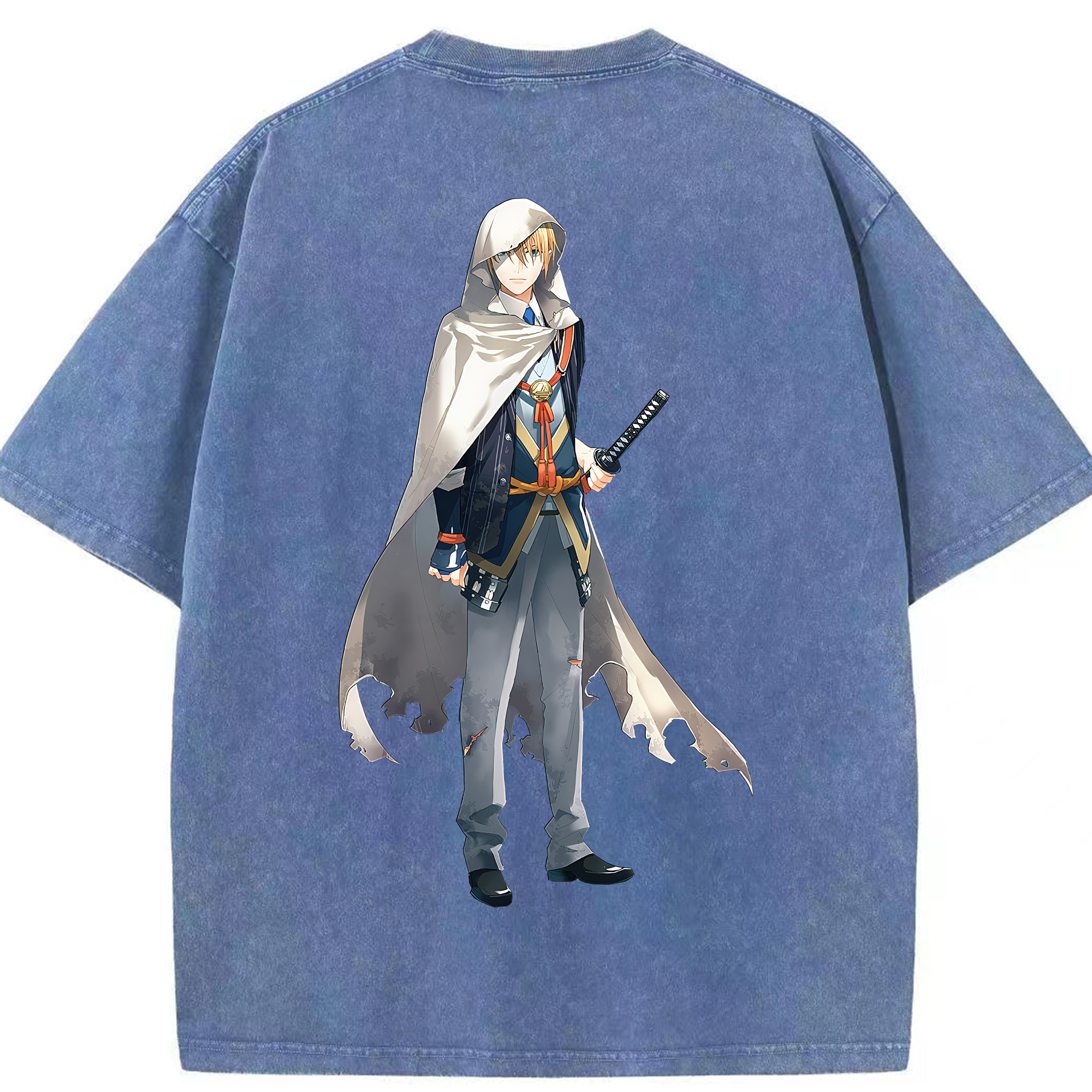 （画像用） 刀剣乱舞 Touken Ranbu 綿100% ヴィンテージ風 半袖Tシャツ（背面プリント）