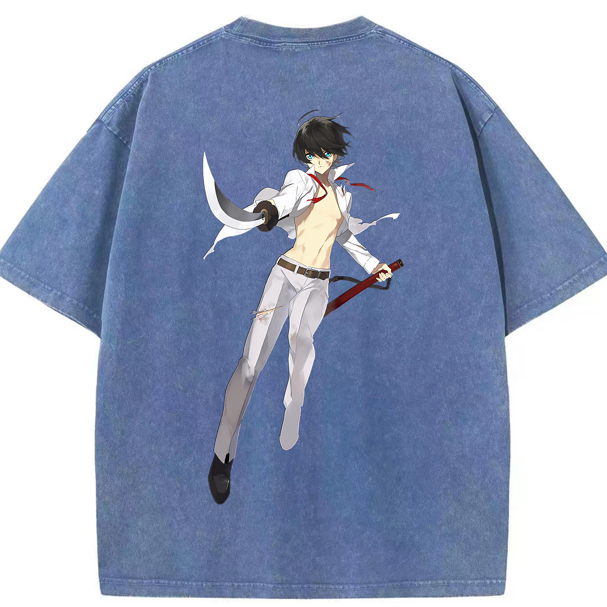 （画像用） 刀剣乱舞 Touken Ranbu 綿100% ヴィンテージ風 半袖Tシャツ（背面プリント）