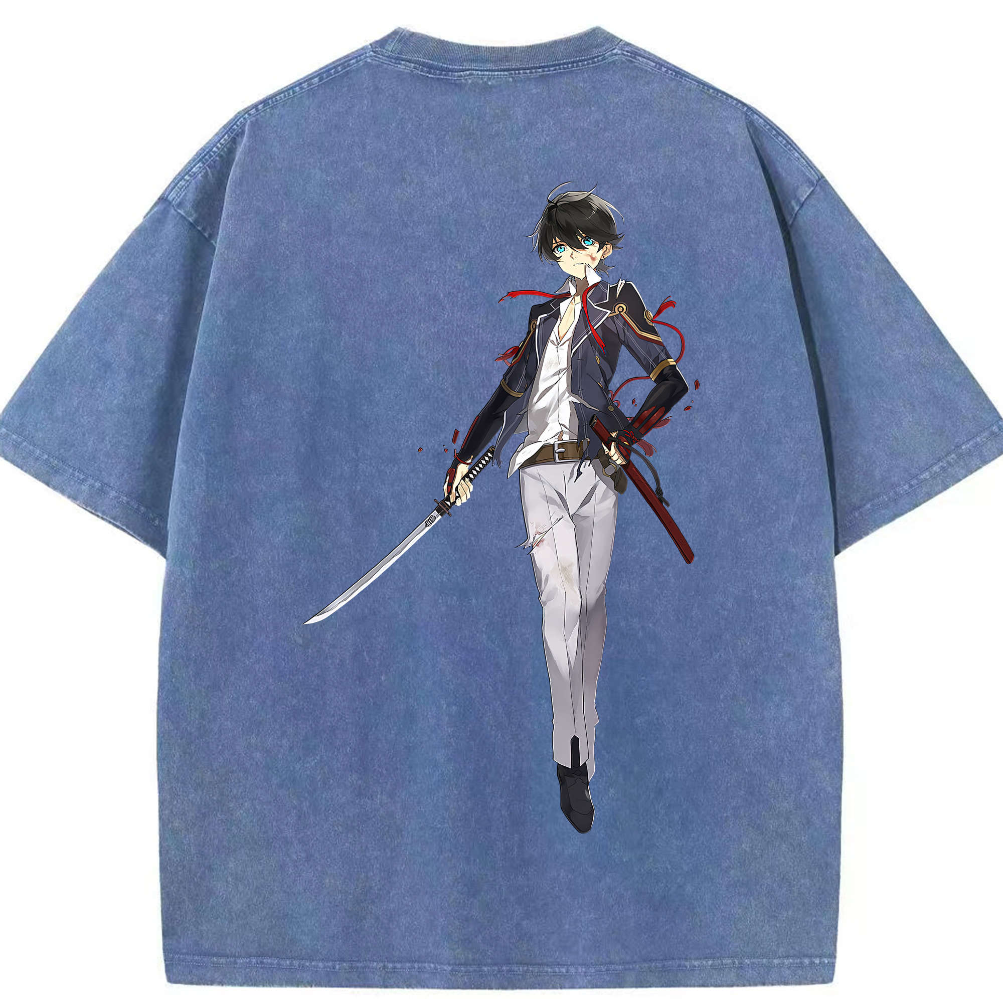 （画像用） 刀剣乱舞 Touken Ranbu 綿100% ヴィンテージ風 半袖Tシャツ（背面プリント）
