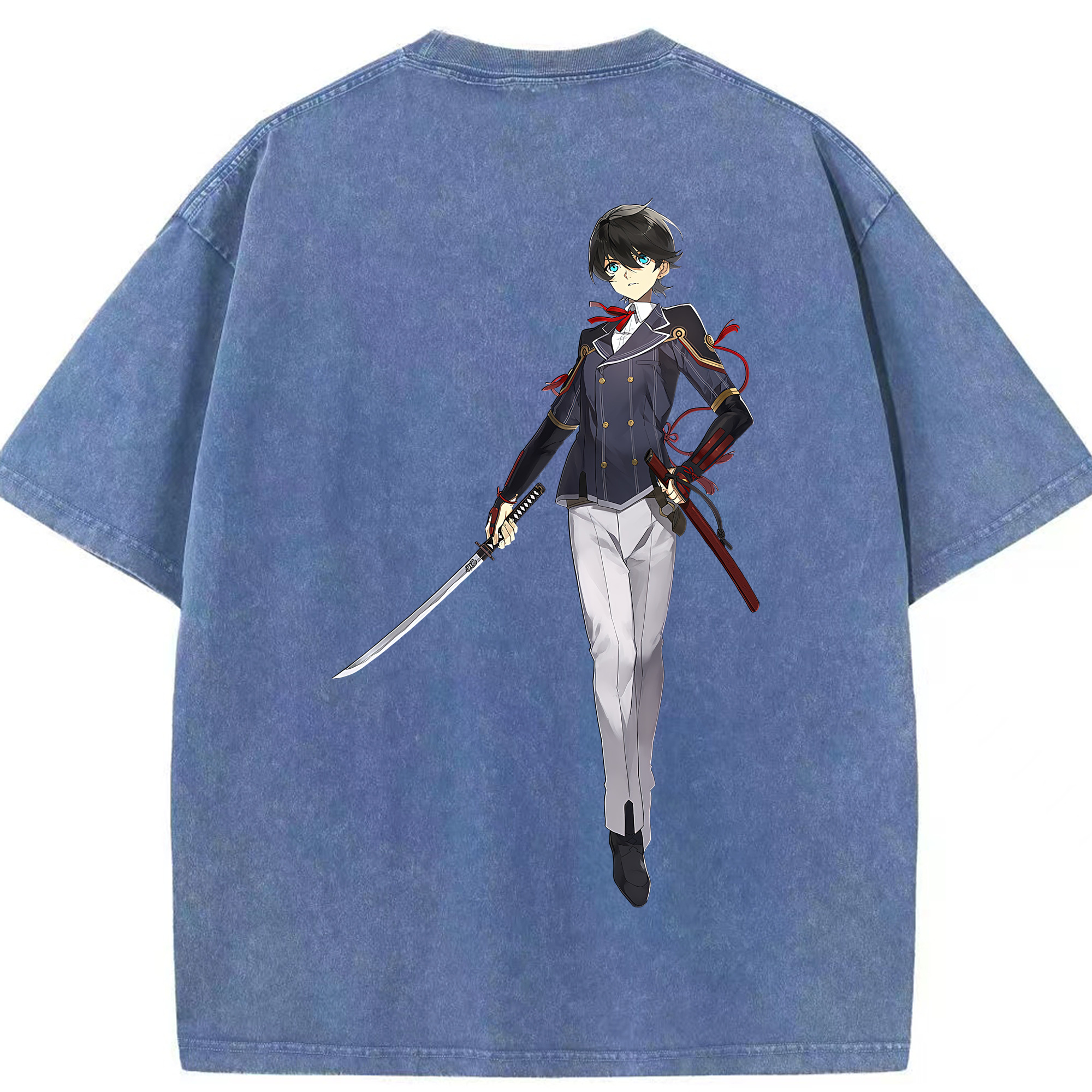 （画像用） 刀剣乱舞 Touken Ranbu 綿100% ヴィンテージ風 半袖Tシャツ（背面プリント）