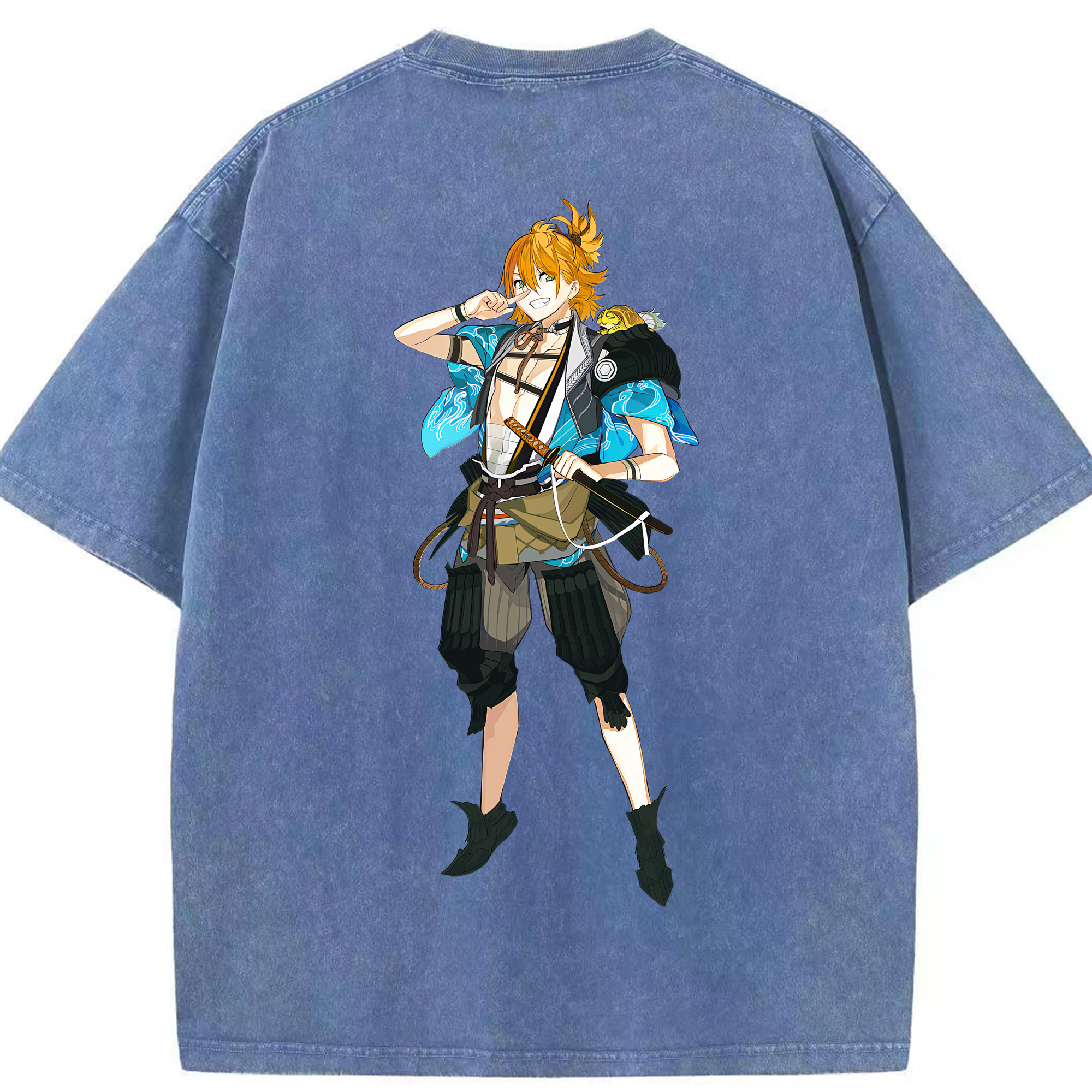 （画像用） 刀剣乱舞 Touken Ranbu 綿100% ヴィンテージ風 半袖Tシャツ（背面プリント）