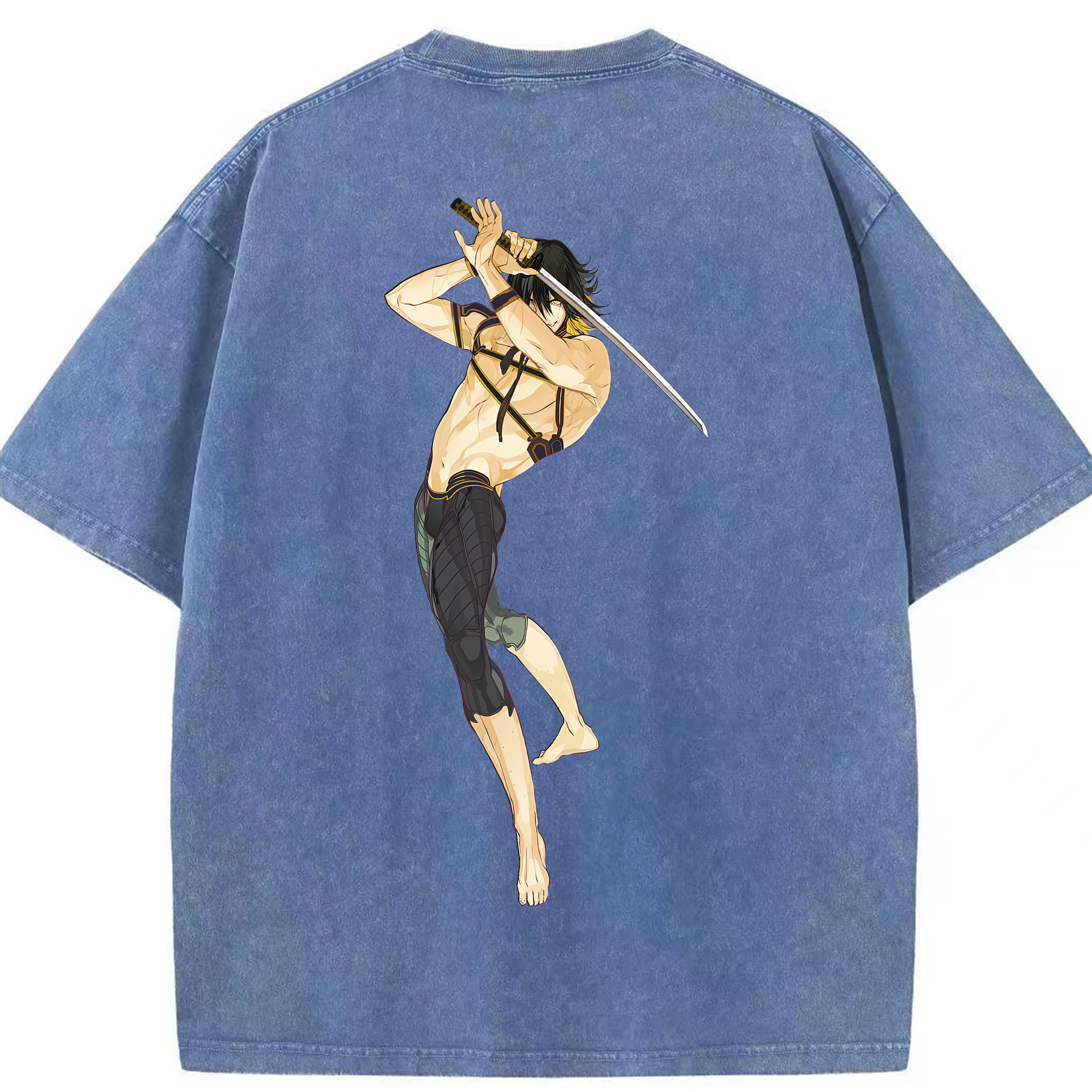 （画像用） 刀剣乱舞 Touken Ranbu 綿100% ヴィンテージ風 半袖Tシャツ（背面プリント）