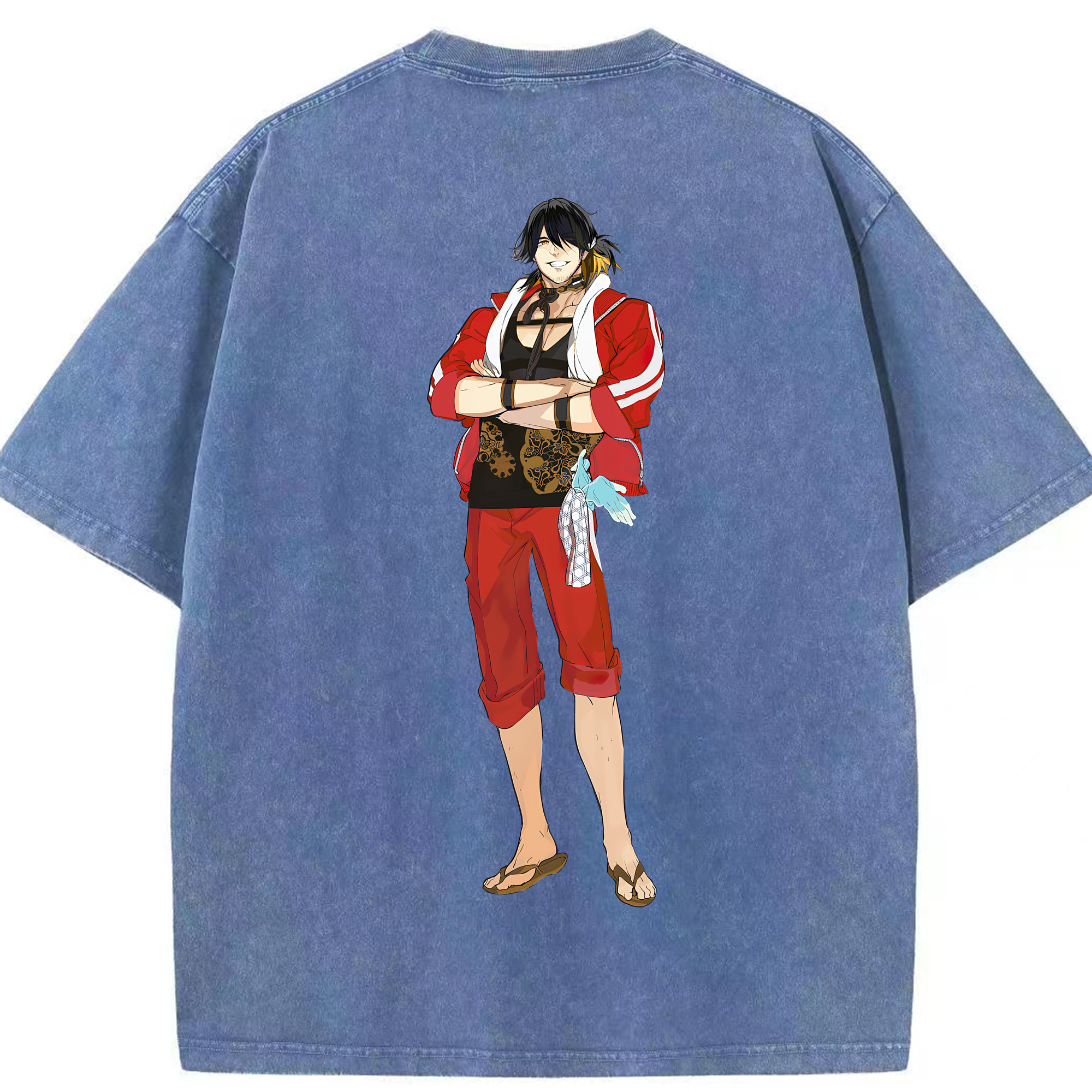 （画像用） 刀剣乱舞 Touken Ranbu 綿100% ヴィンテージ風 半袖Tシャツ（背面プリント）