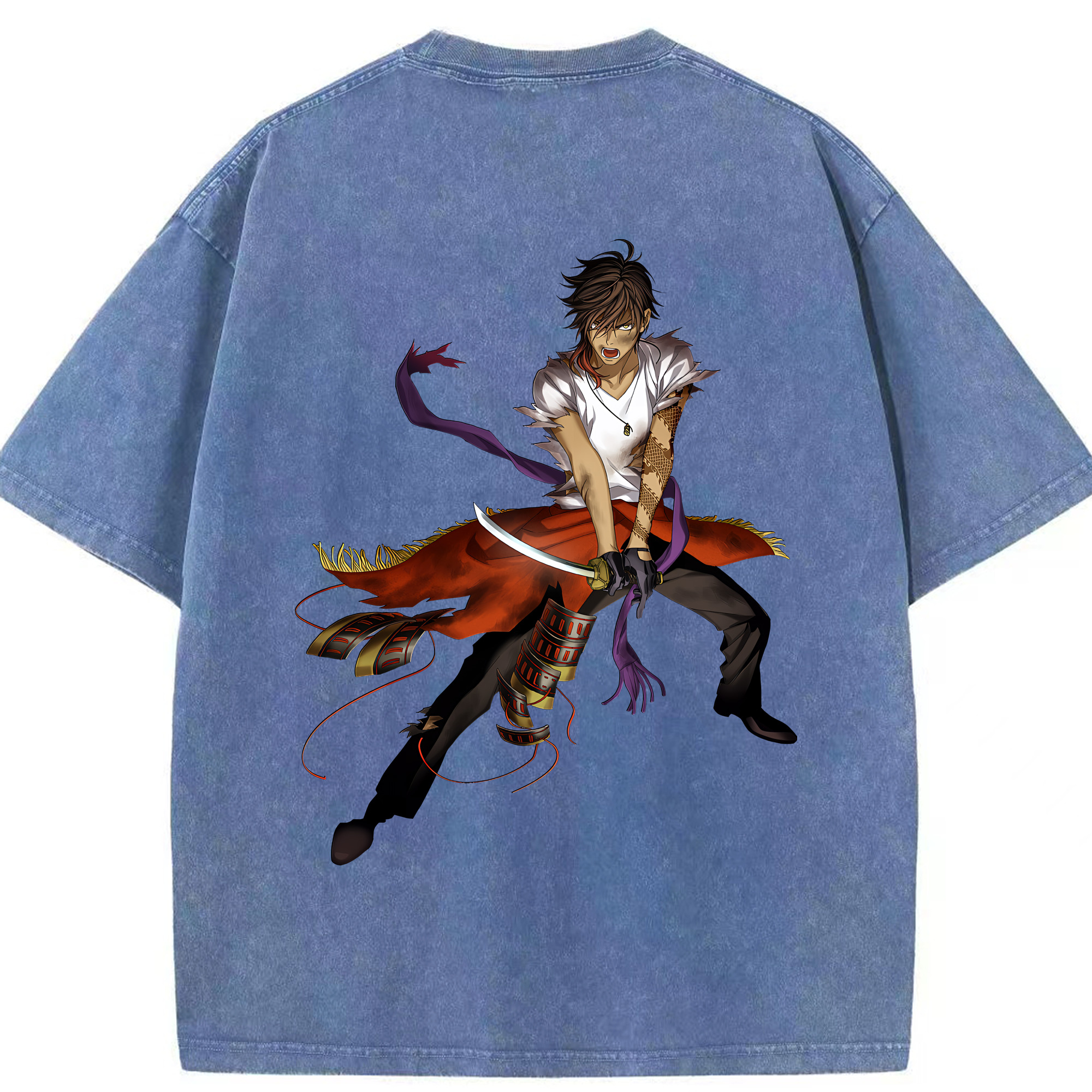 （画像用） 刀剣乱舞 Touken Ranbu 綿100% ヴィンテージ風 半袖Tシャツ（背面プリント）