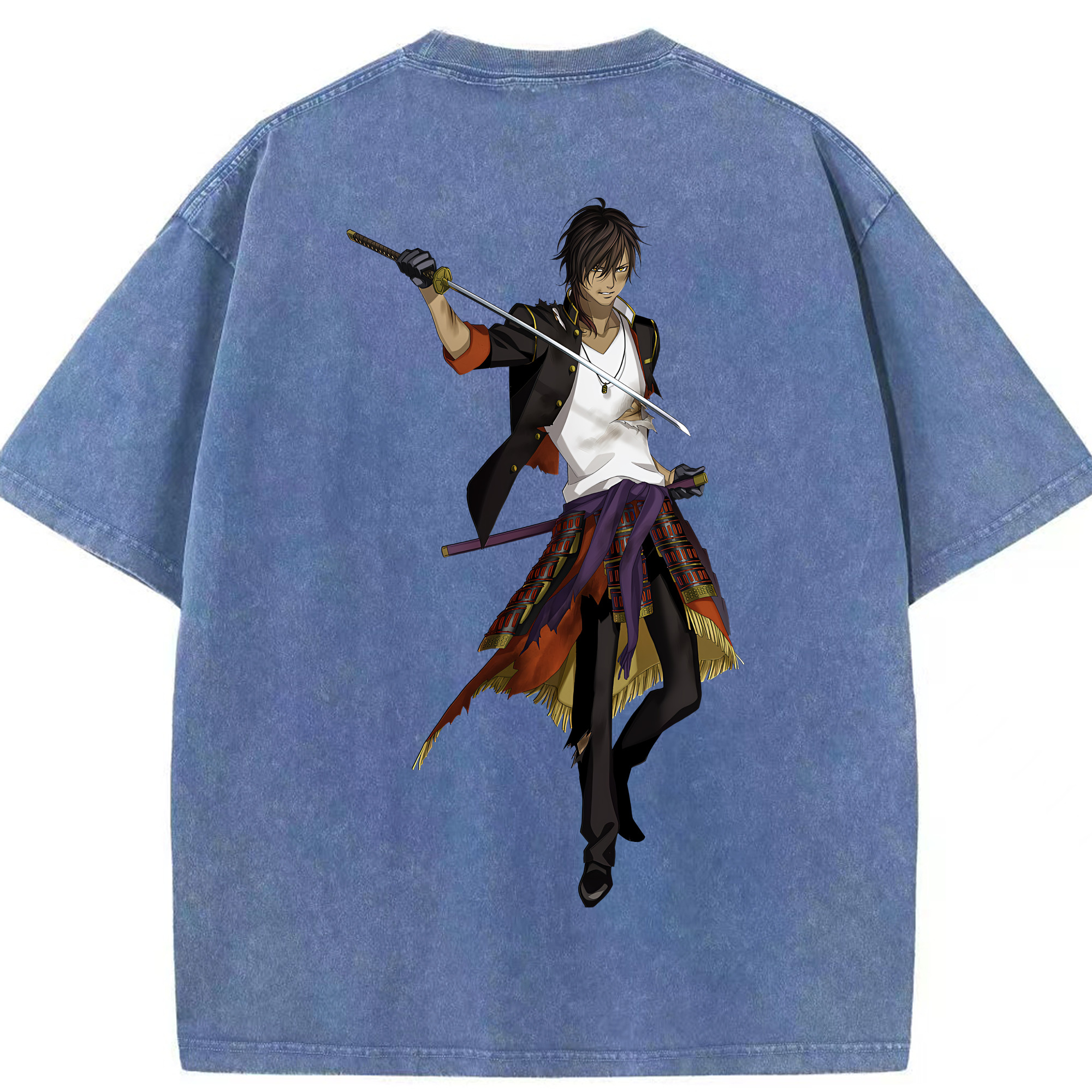 （画像用） 刀剣乱舞 Touken Ranbu 綿100% ヴィンテージ風 半袖Tシャツ（背面プリント）