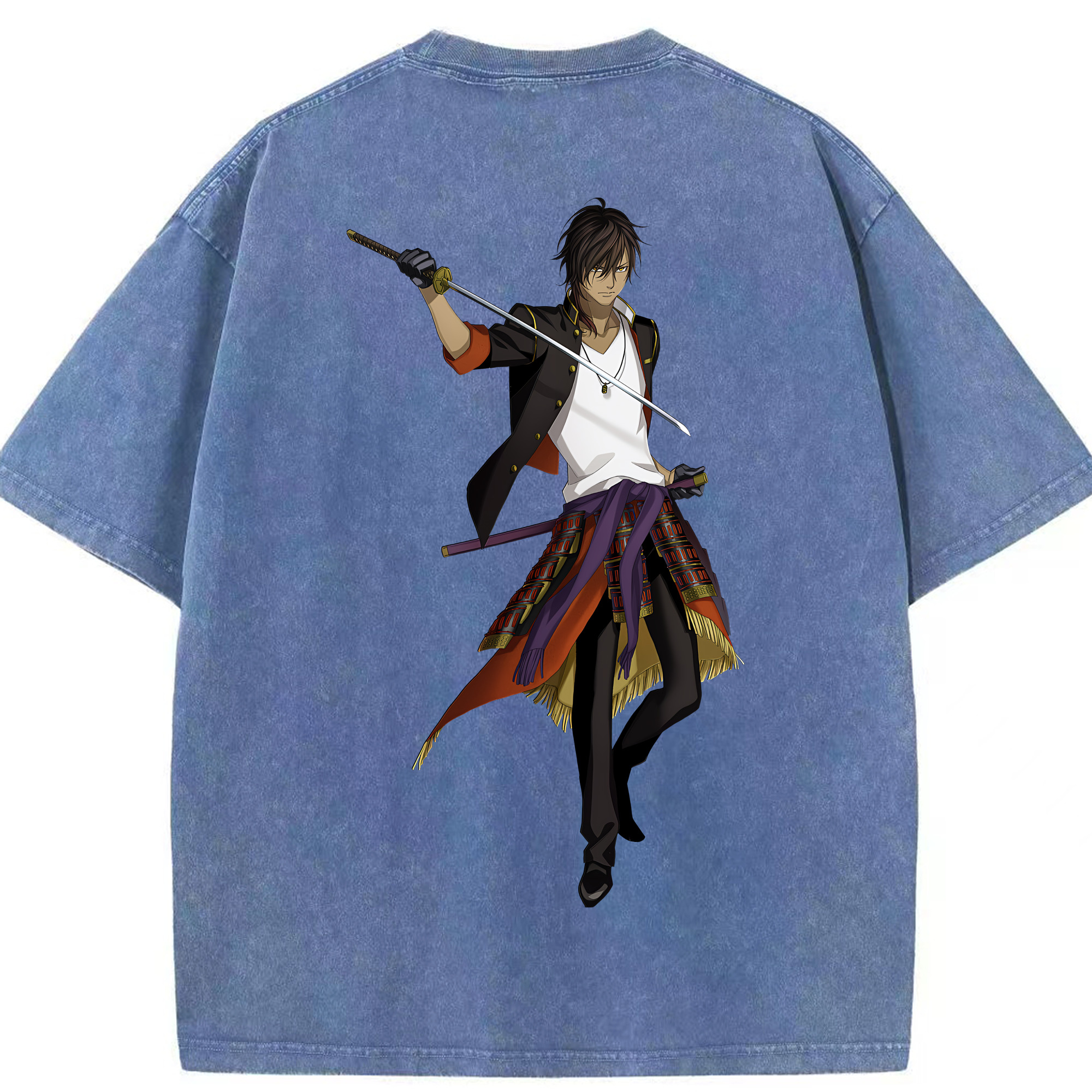 （画像用） 刀剣乱舞 Touken Ranbu 綿100% ヴィンテージ風 半袖Tシャツ（背面プリント）