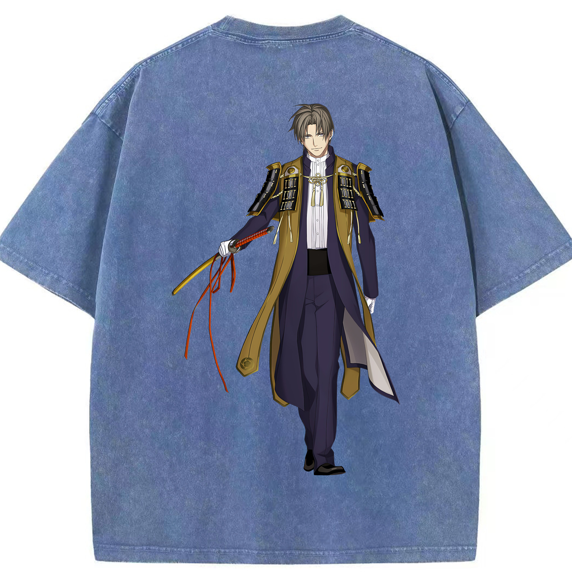 （画像用） 刀剣乱舞 Touken Ranbu 綿100% ヴィンテージ風 半袖Tシャツ（背面プリント）
