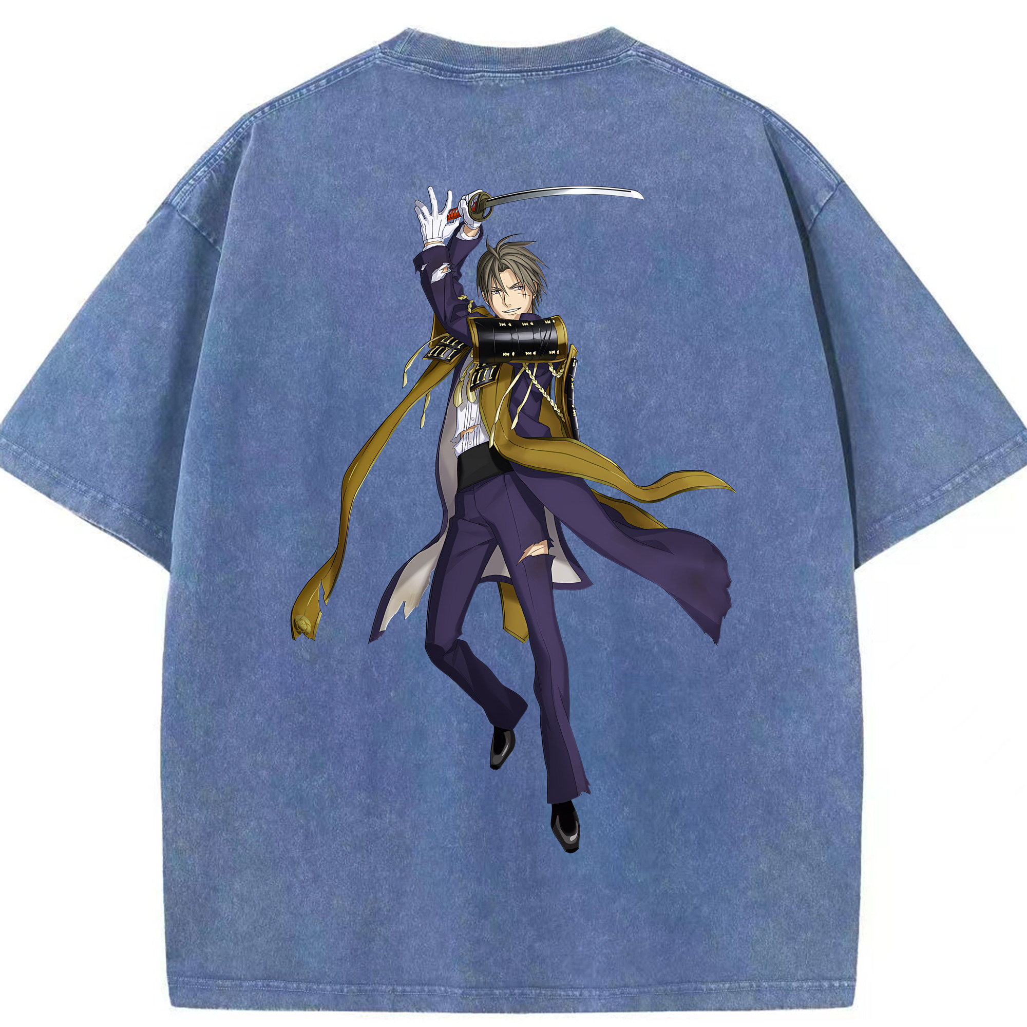 （画像用） 刀剣乱舞 Touken Ranbu 綿100% ヴィンテージ風 半袖Tシャツ（背面プリント）