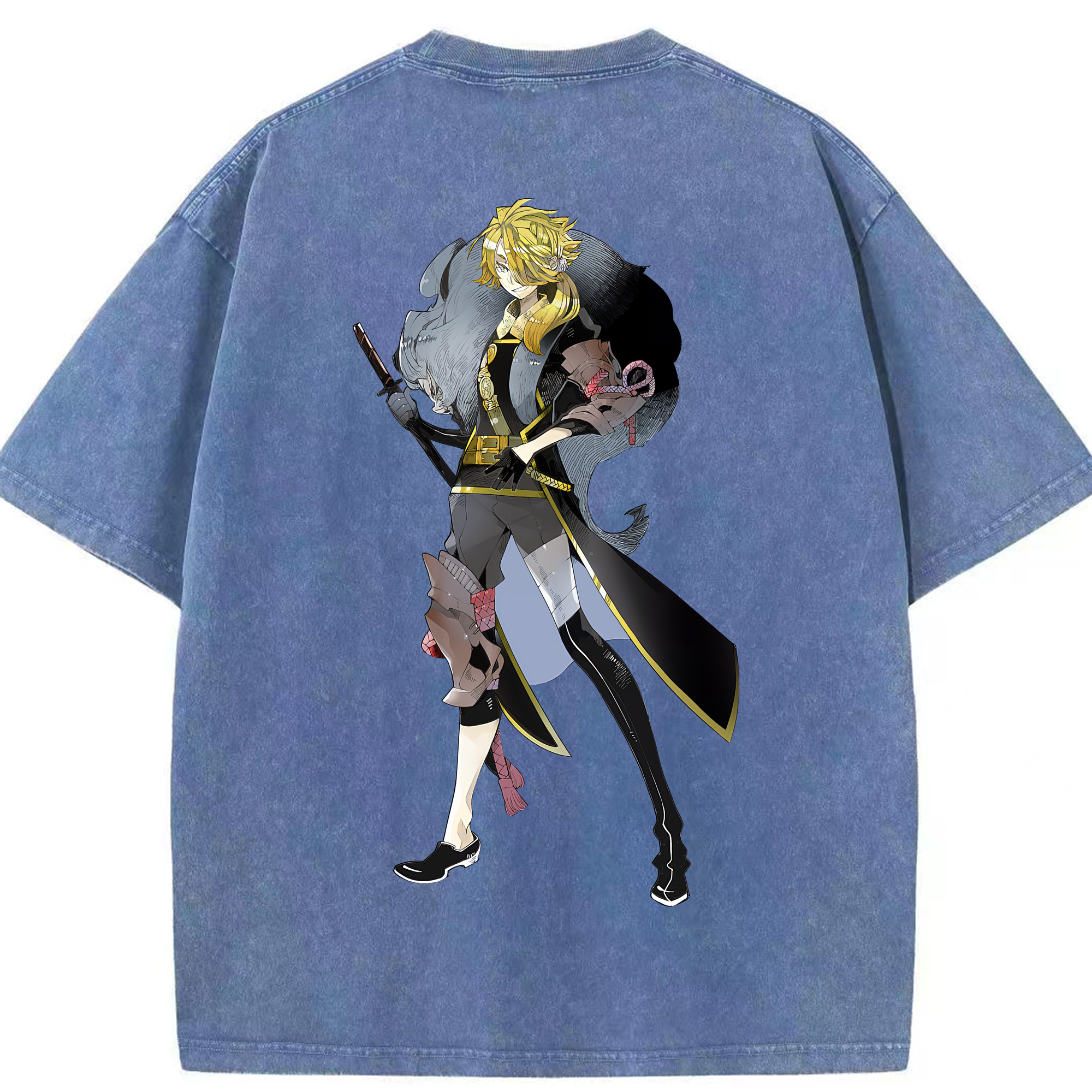 （画像用） 刀剣乱舞 Touken Ranbu 綿100% ヴィンテージ風 半袖Tシャツ（背面プリント）