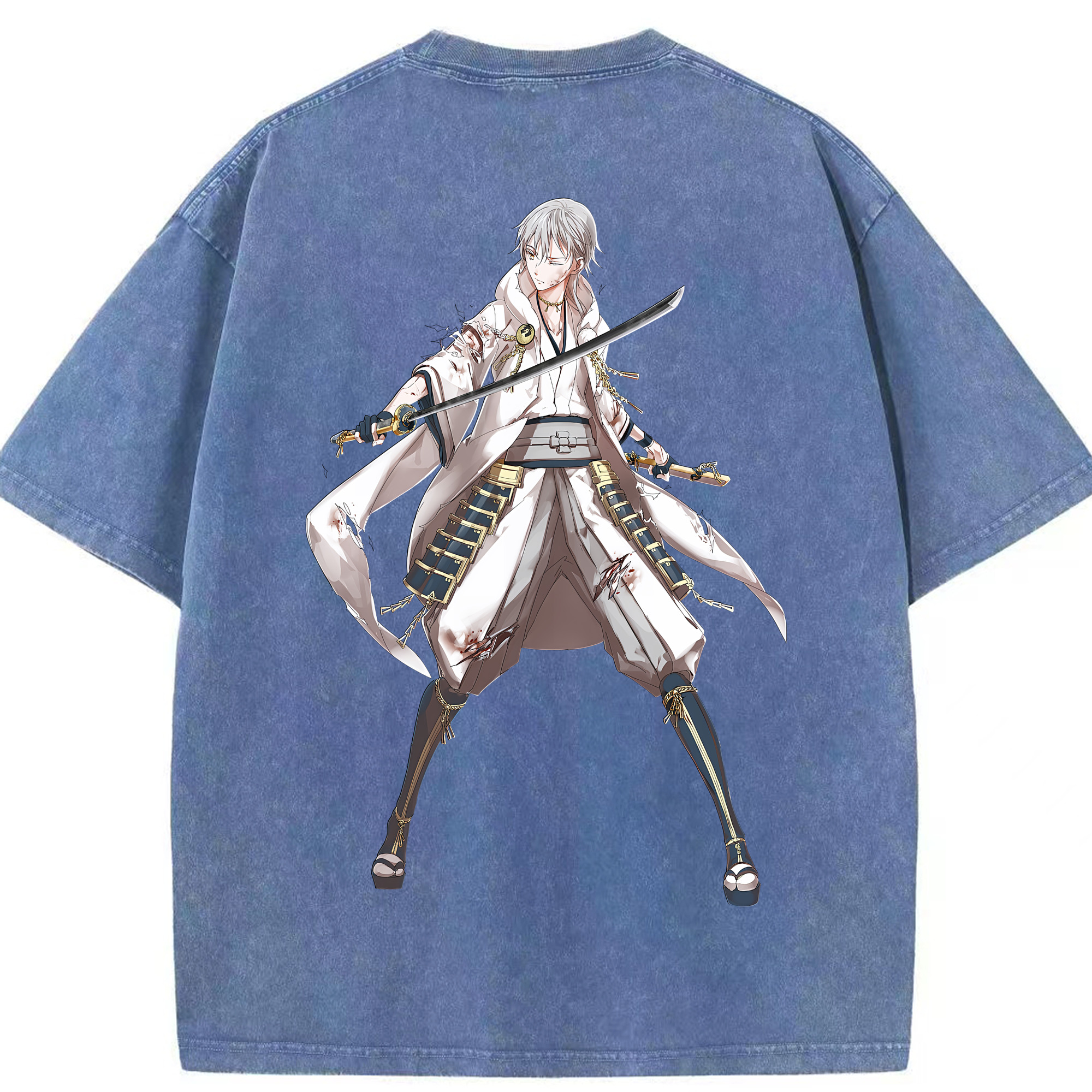 （画像用） 刀剣乱舞 Touken Ranbu 綿100% ヴィンテージ風 半袖Tシャツ（背面プリント）