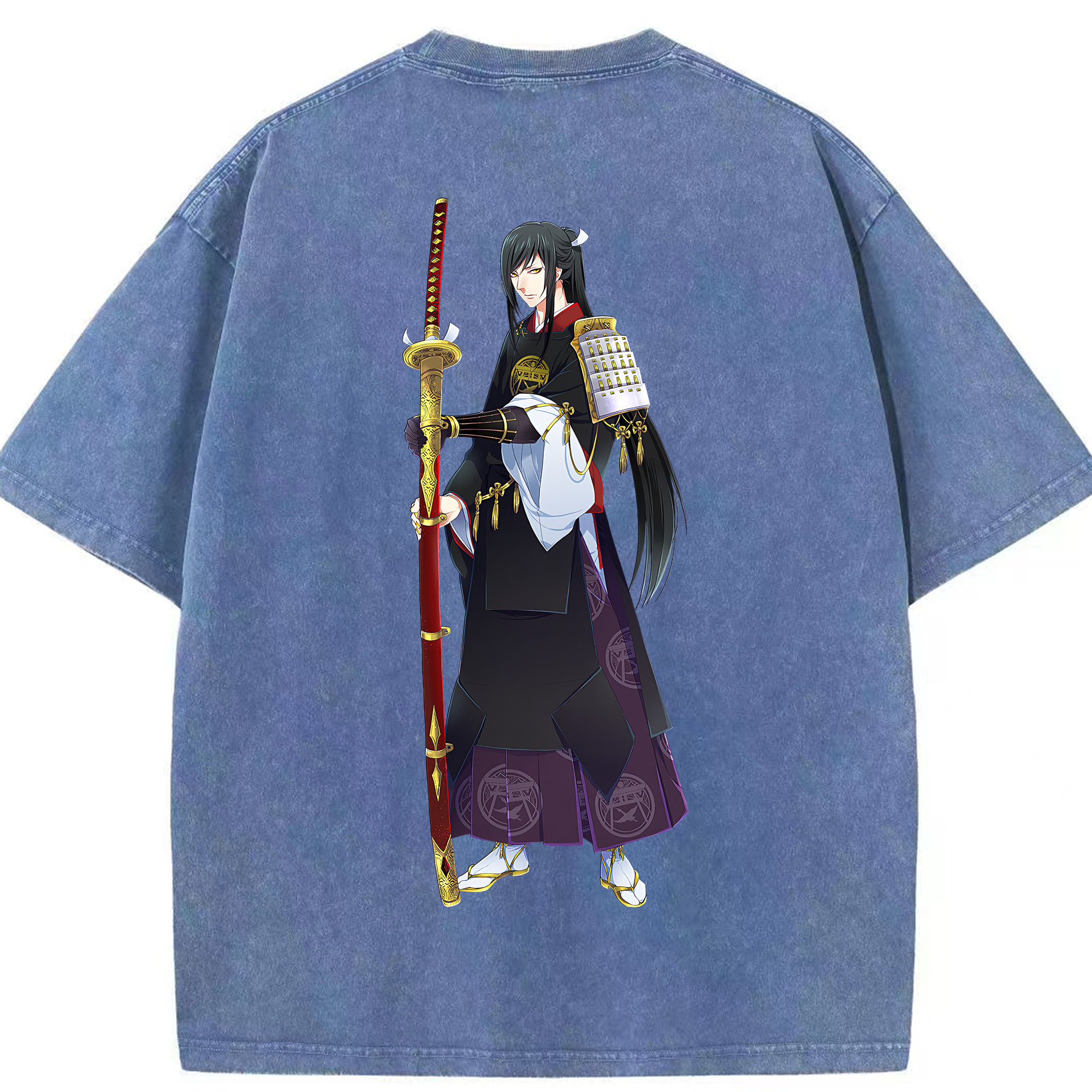 （画像用） 刀剣乱舞 Touken Ranbu 綿100% ヴィンテージ風 半袖Tシャツ（背面プリント）