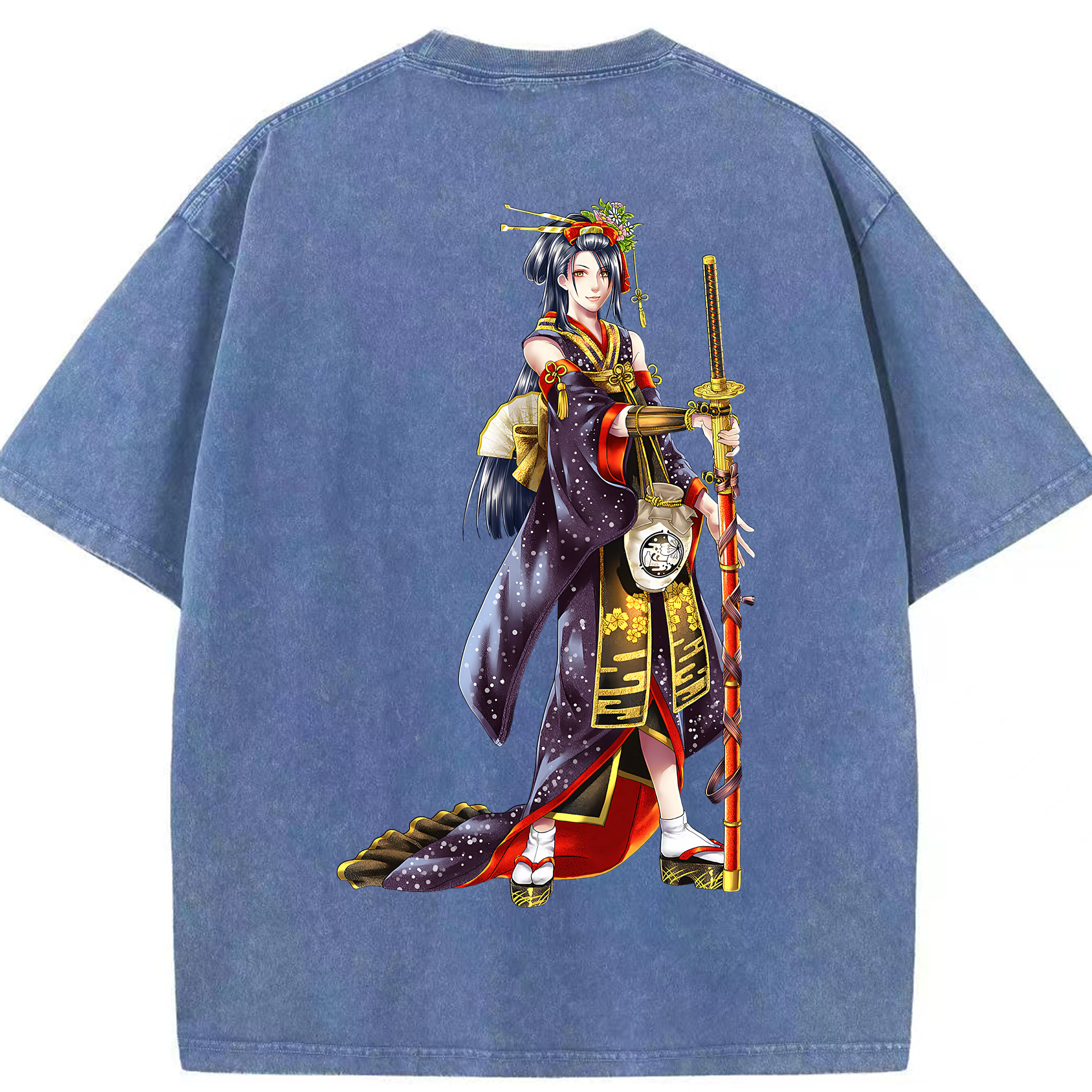 （画像用） 刀剣乱舞 Touken Ranbu 綿100% ヴィンテージ風 半袖Tシャツ（背面プリント）