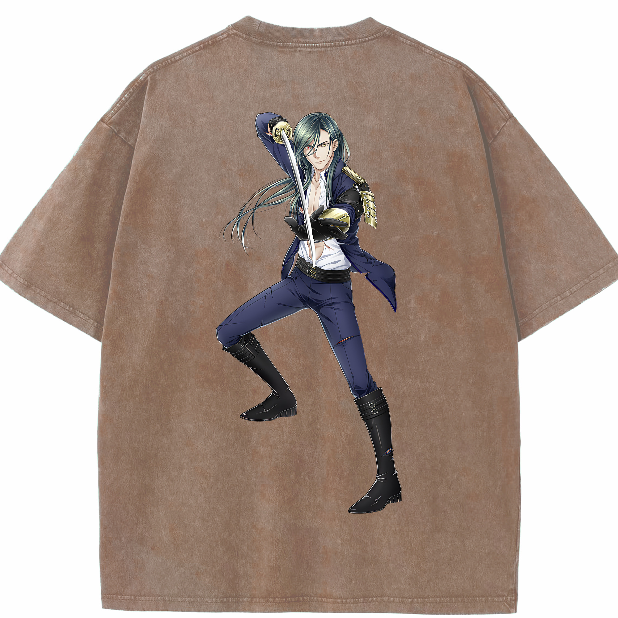 （画像用） 刀剣乱舞 Touken Ranbu 綿100% ヴィンテージ風 半袖Tシャツ（背面プリント）