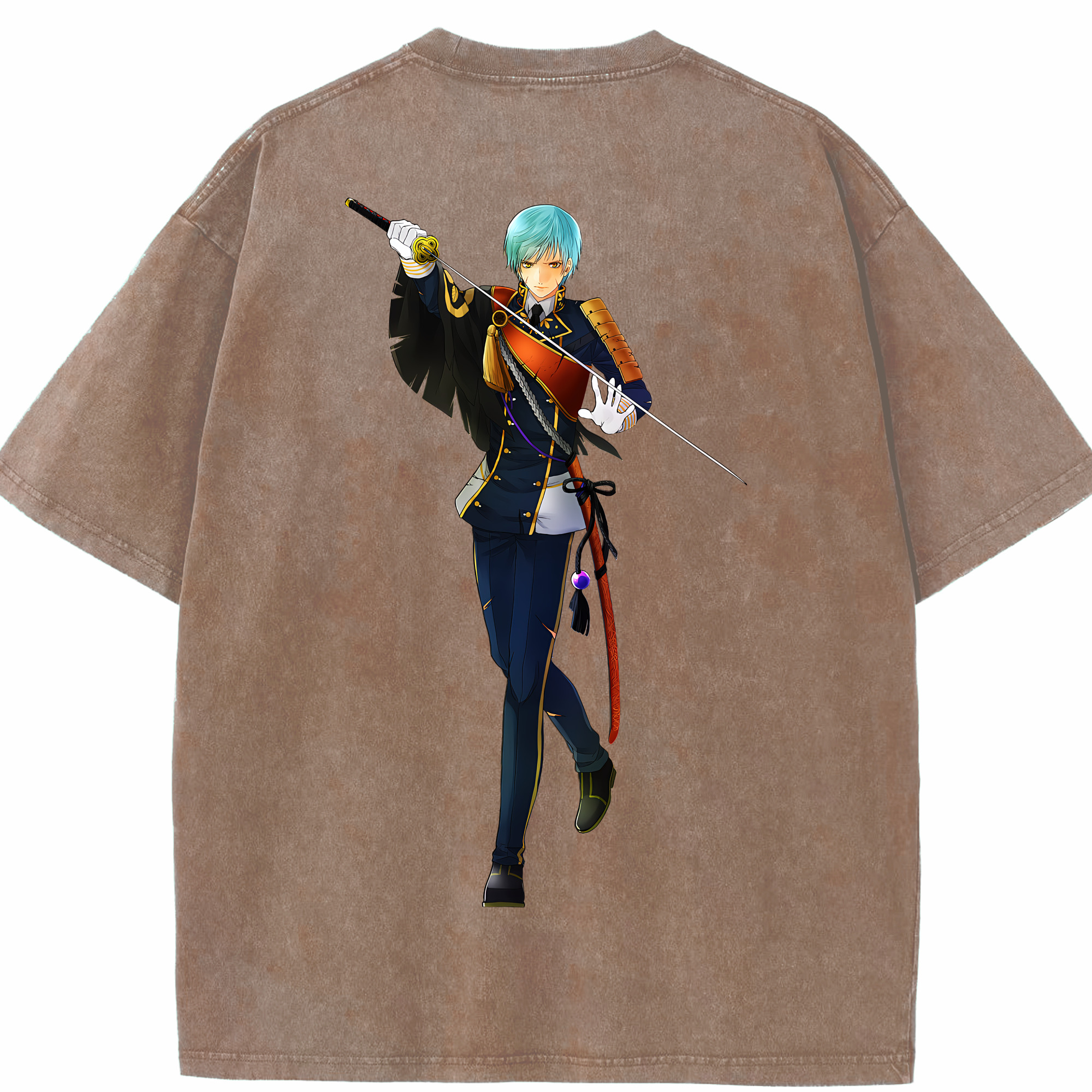 （画像用） 刀剣乱舞 Touken Ranbu 綿100% ヴィンテージ風 半袖Tシャツ（背面プリント）