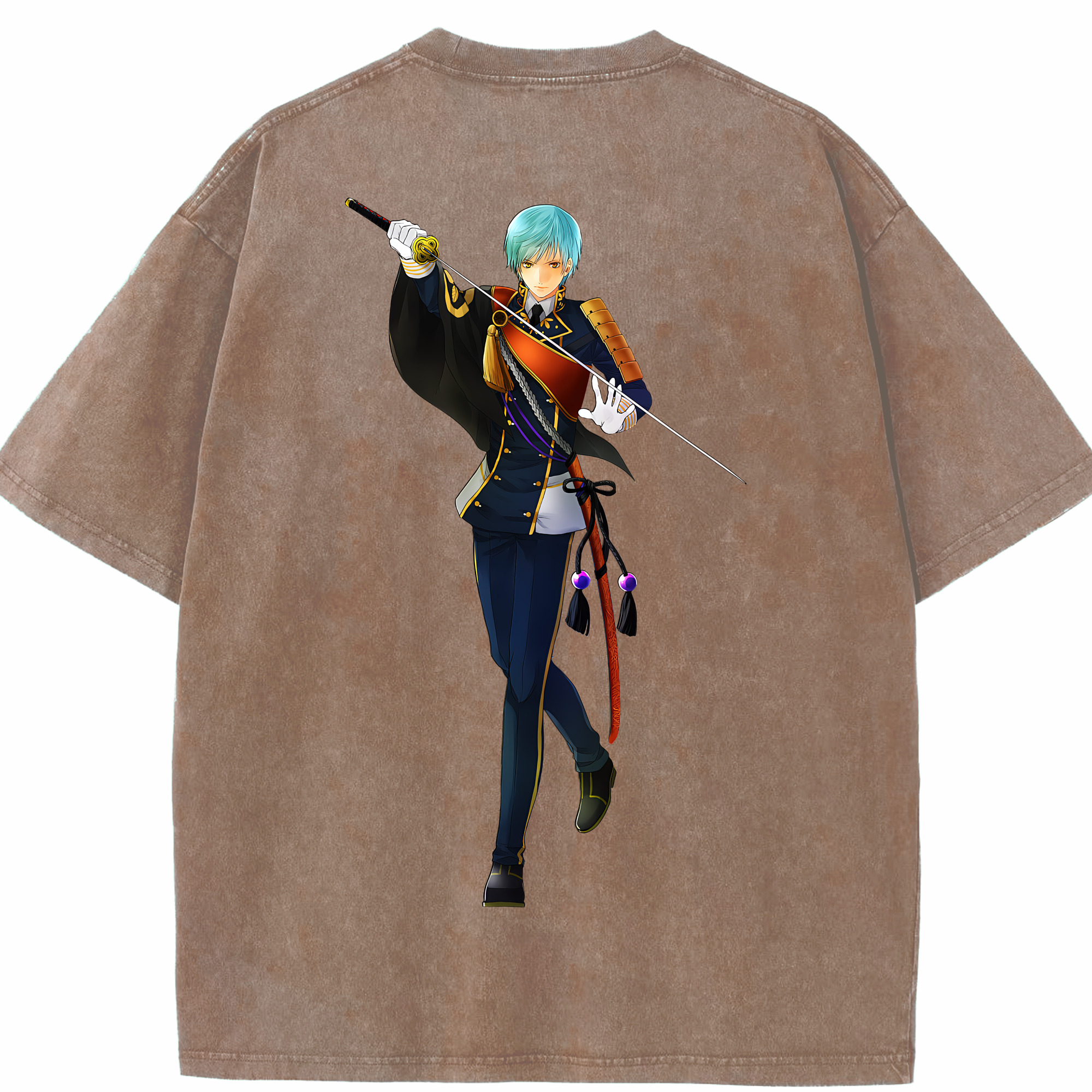（画像用） 刀剣乱舞 Touken Ranbu 綿100% ヴィンテージ風 半袖Tシャツ（背面プリント）
