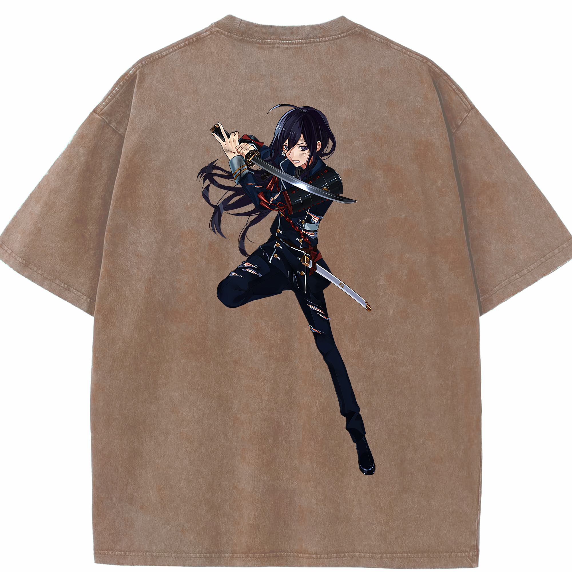 （画像用） 刀剣乱舞 Touken Ranbu 綿100% ヴィンテージ風 半袖Tシャツ（背面プリント）