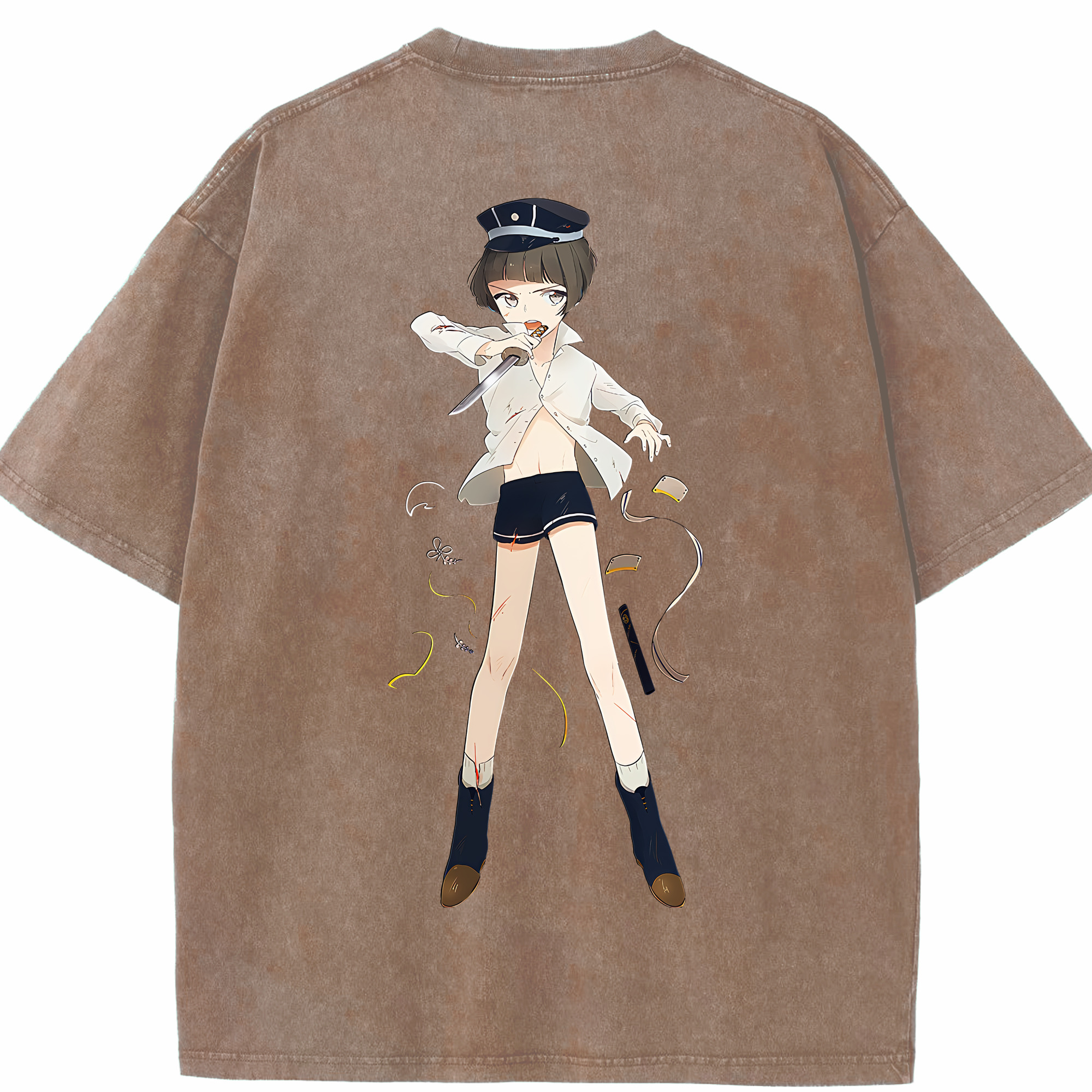（画像用） 刀剣乱舞 Touken Ranbu 綿100% ヴィンテージ風 半袖Tシャツ（背面プリント）