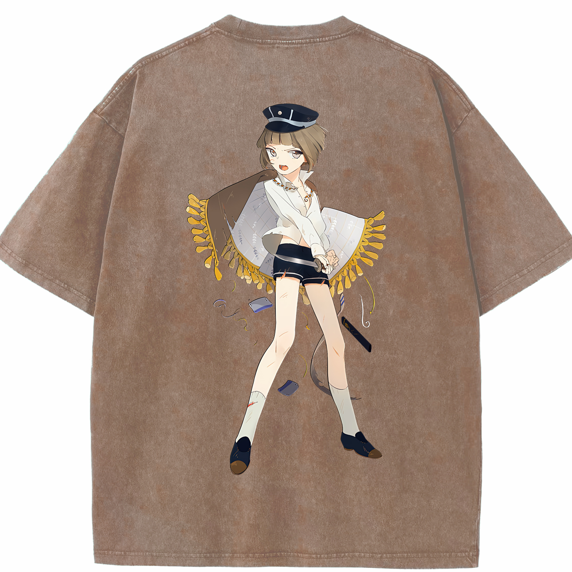 （画像用） 刀剣乱舞 Touken Ranbu 綿100% ヴィンテージ風 半袖Tシャツ（背面プリント）