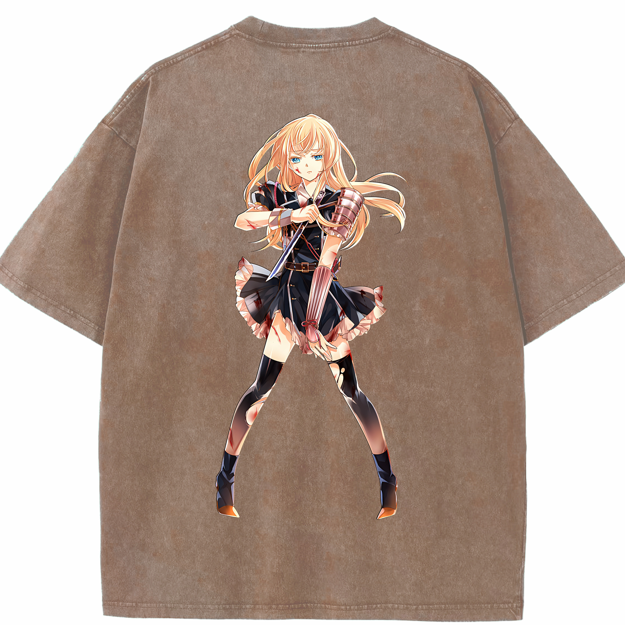 （画像用） 刀剣乱舞 Touken Ranbu 綿100% ヴィンテージ風 半袖Tシャツ（背面プリント）