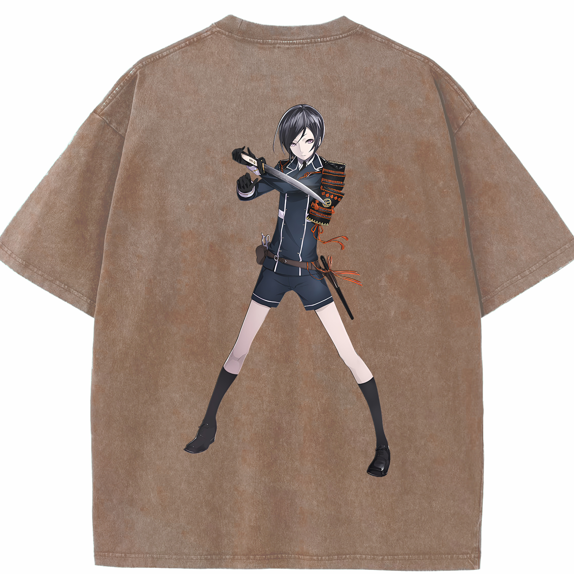 （画像用） 刀剣乱舞 Touken Ranbu 綿100% ヴィンテージ風 半袖Tシャツ（背面プリント）