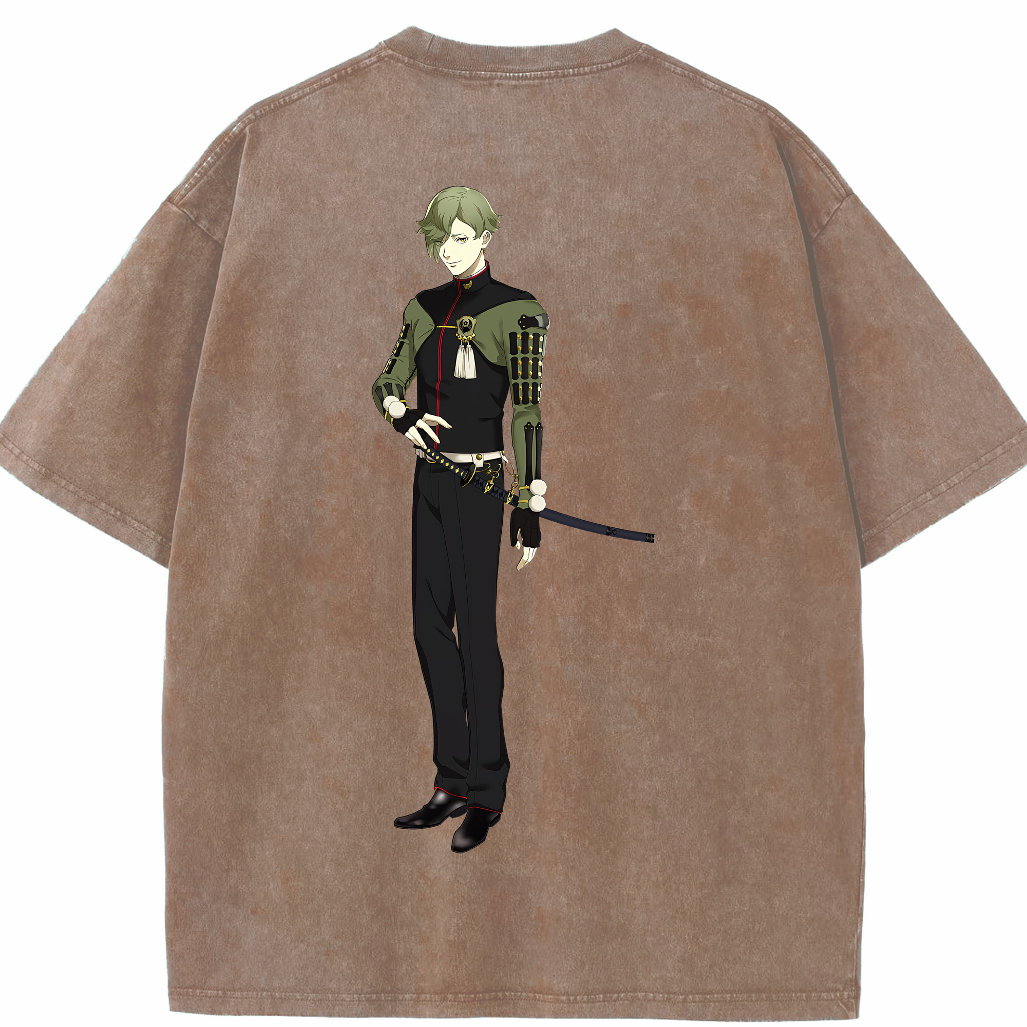 （画像用） 刀剣乱舞 Touken Ranbu 綿100% ヴィンテージ風 半袖Tシャツ（背面プリント）