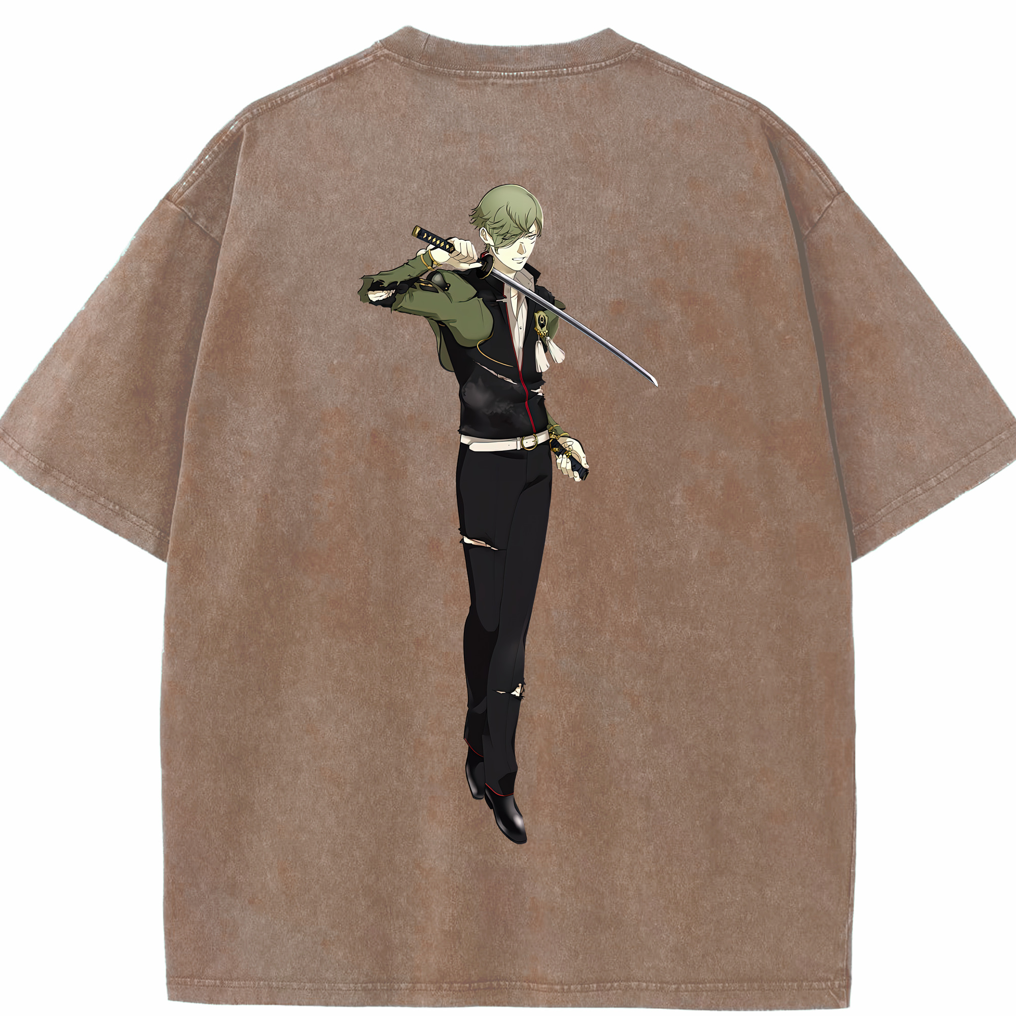 （画像用） 刀剣乱舞 Touken Ranbu 綿100% ヴィンテージ風 半袖Tシャツ（背面プリント）