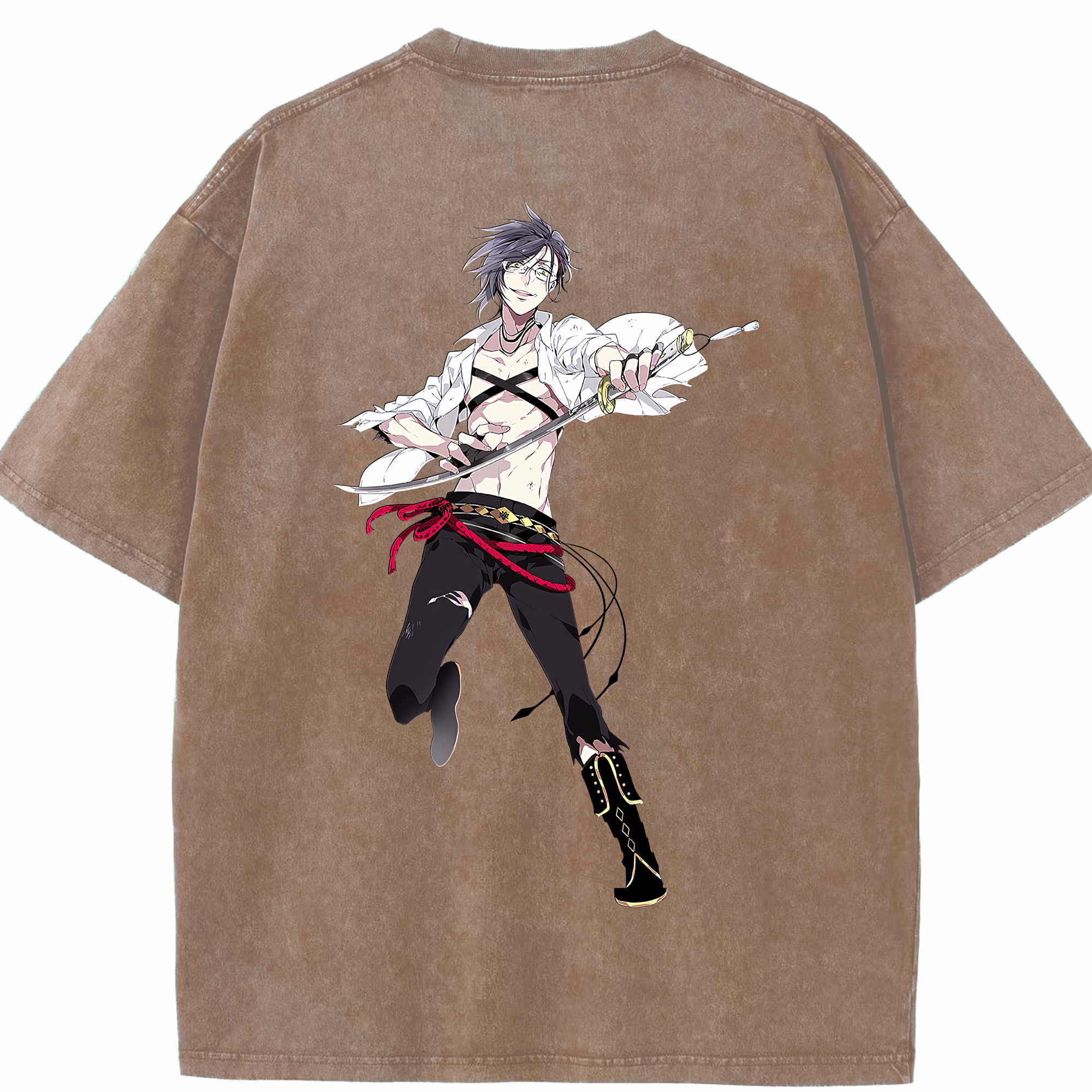 （画像用） 刀剣乱舞 Touken Ranbu 綿100% ヴィンテージ風 半袖Tシャツ（背面プリント）