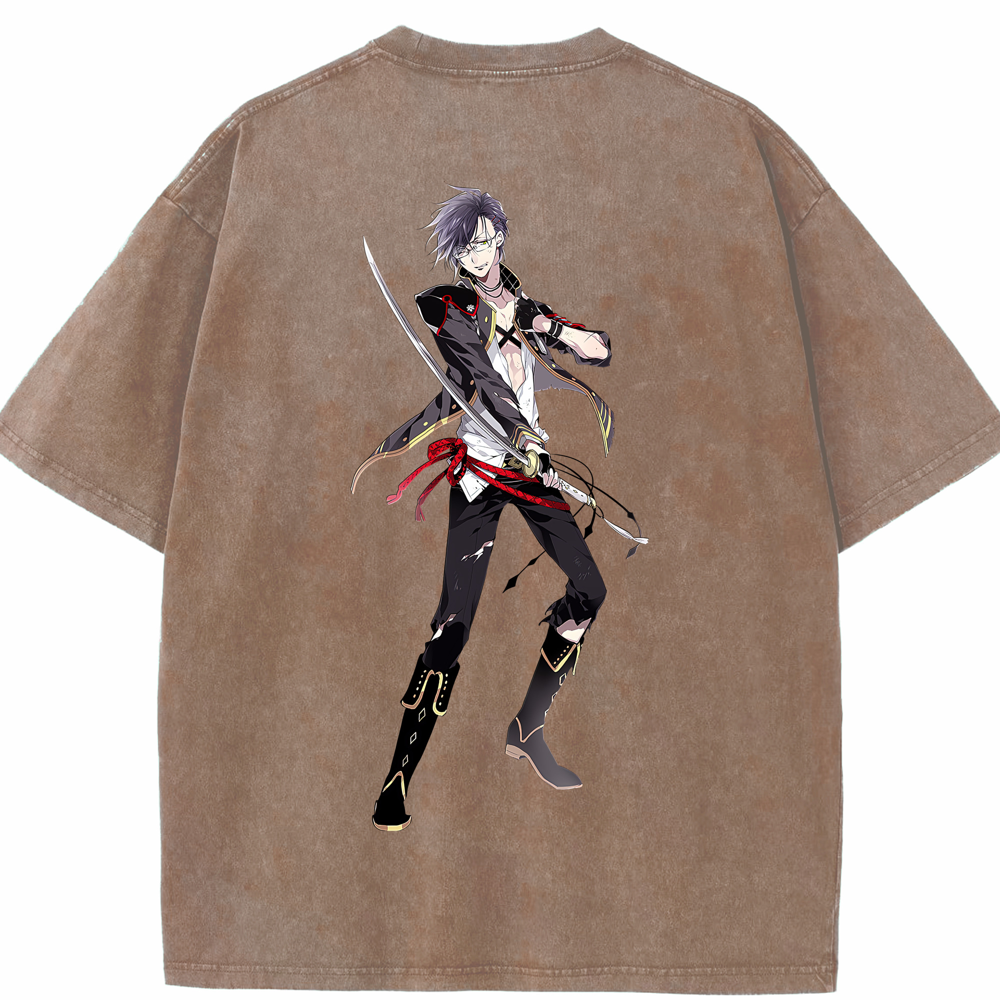 （画像用） 刀剣乱舞 Touken Ranbu 綿100% ヴィンテージ風 半袖Tシャツ（背面プリント）